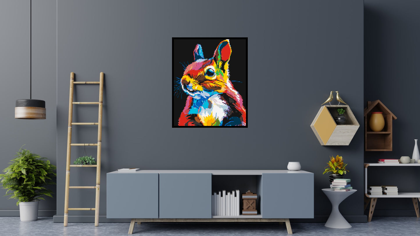 Squirrel Colourful Pop Art - Brick Art Mosaic Kit 5x6 large