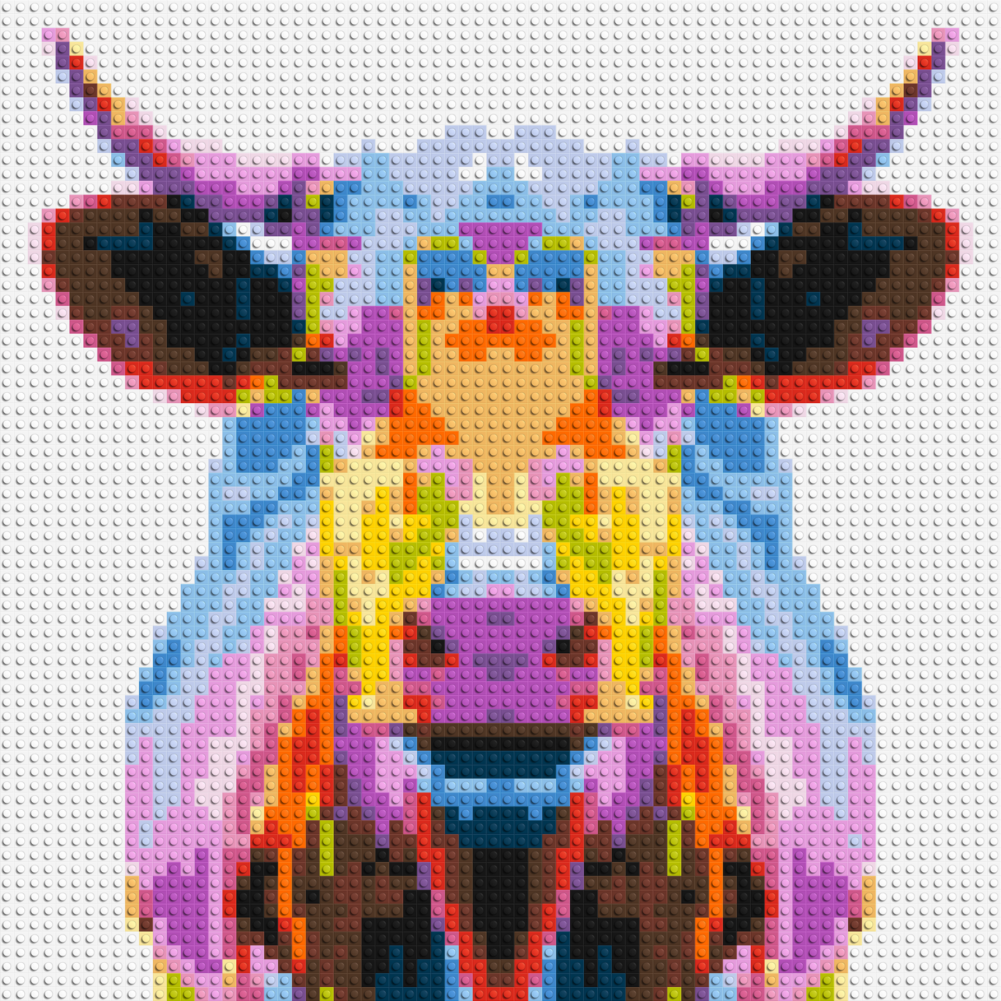 Cow Colourful Pop Art - Brick Art Mosaic Kit 3x3 large