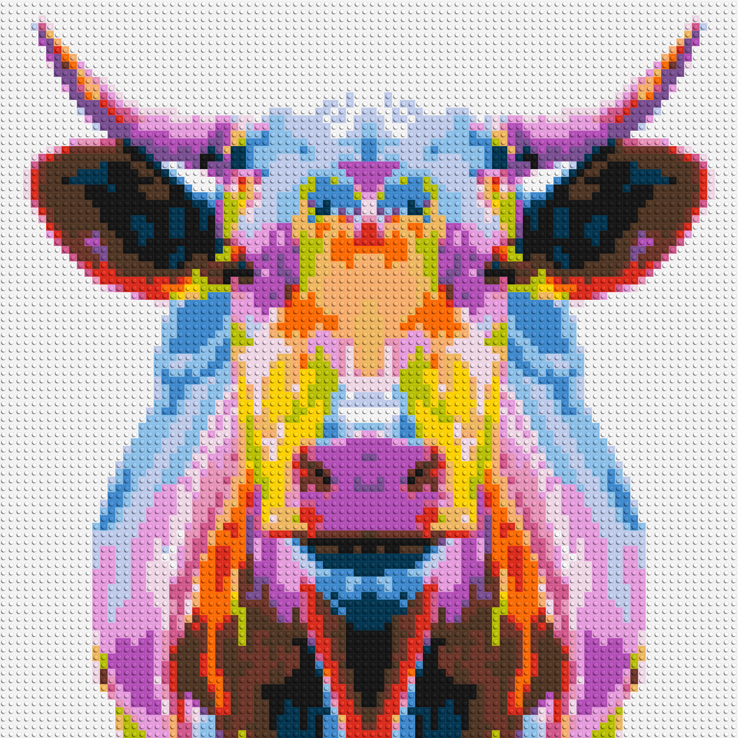 Cow Colourful Pop Art - Brick Art Mosaic Kit 4x4 large