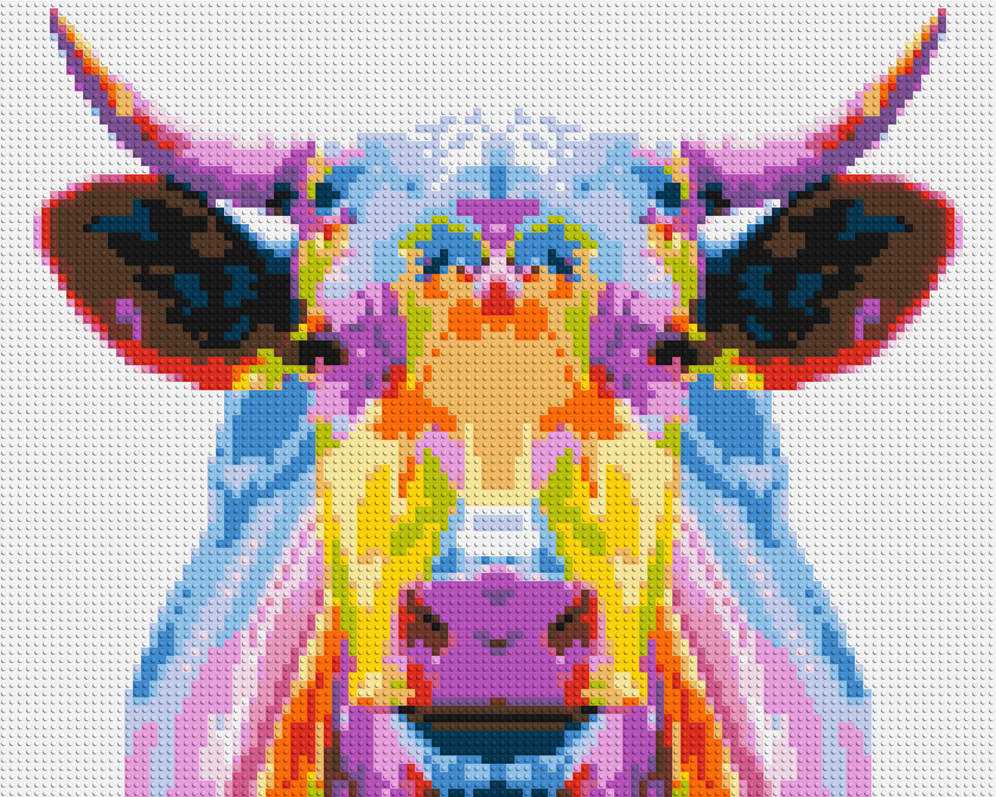 Cow Colourful Pop Art - Brick Art Mosaic Kit 5x4 large