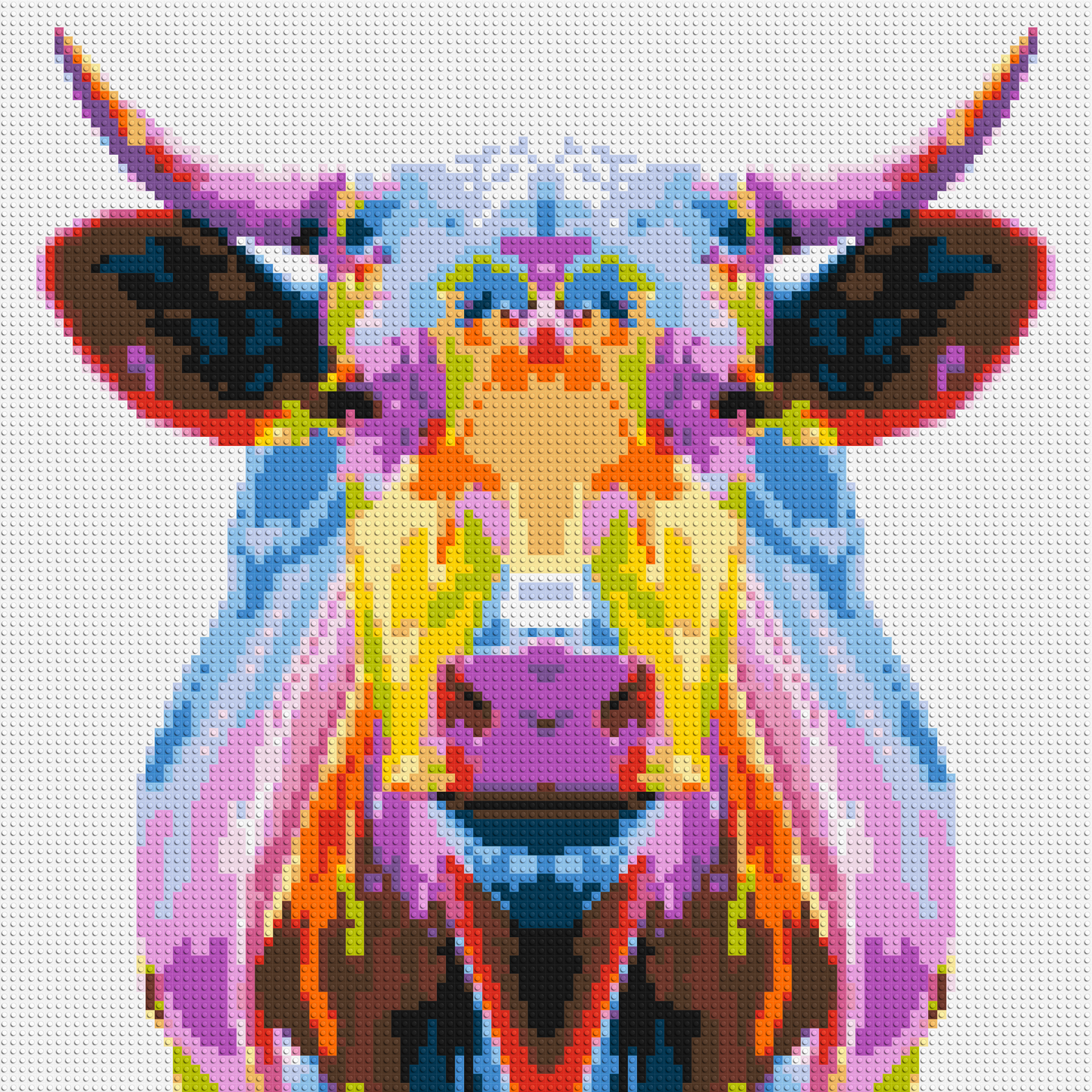 Cow Colourful Pop Art - Brick Art Mosaic Kit 5x5 large