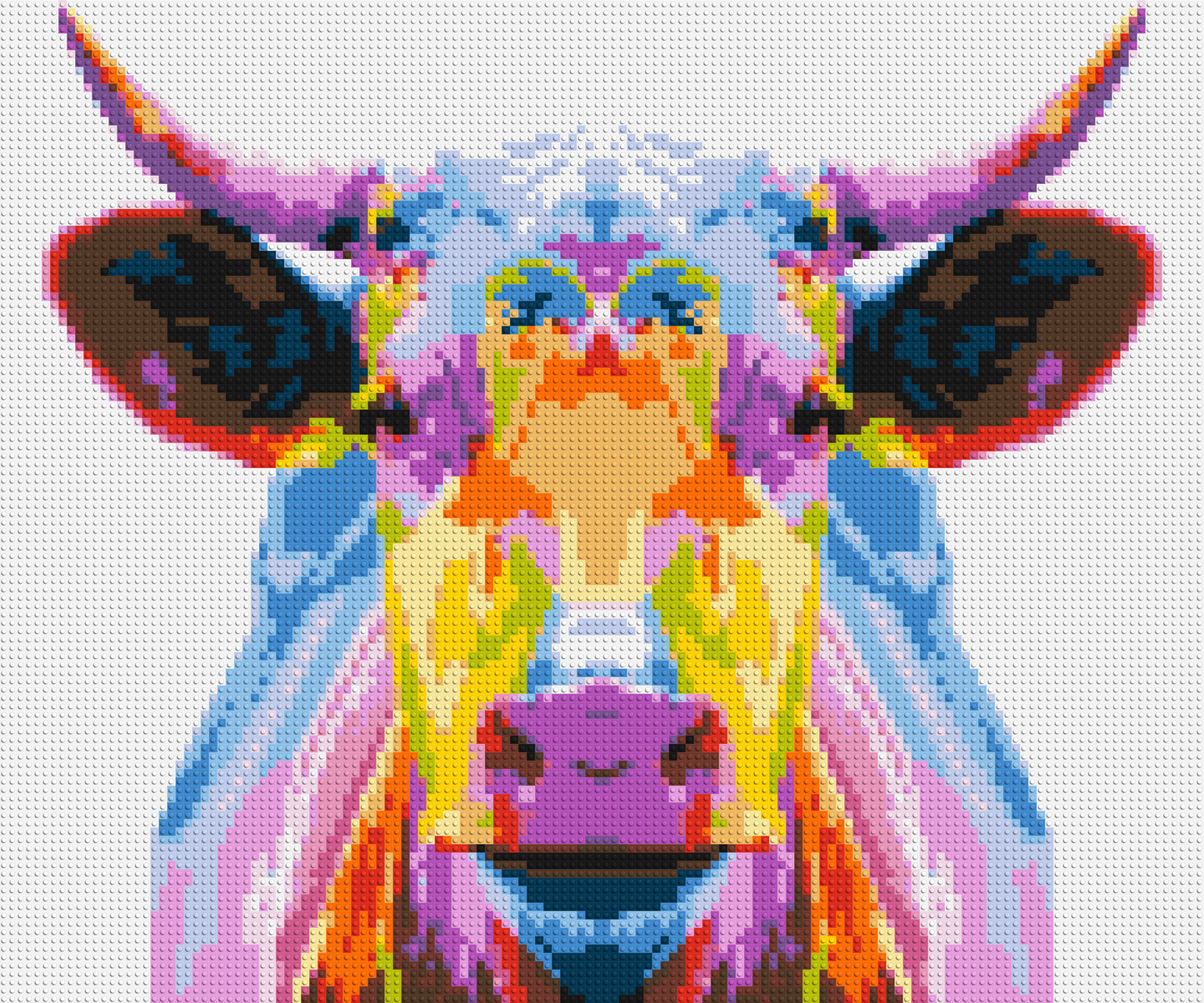 Cow Colourful Pop Art - Brick Art Mosaic Kit 6x5 large