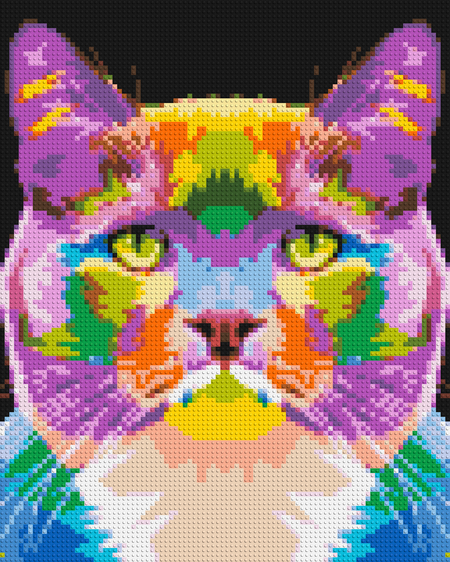 Lazy Cat Colourful Pop Art - Brick Art Mosaic Kit 4x5 large