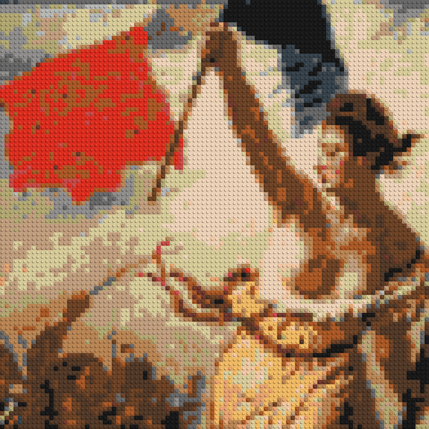 Detail of Liberty Leading The People by Eugène Delacroix - Brick Art Mosaic Kit 4x4 large