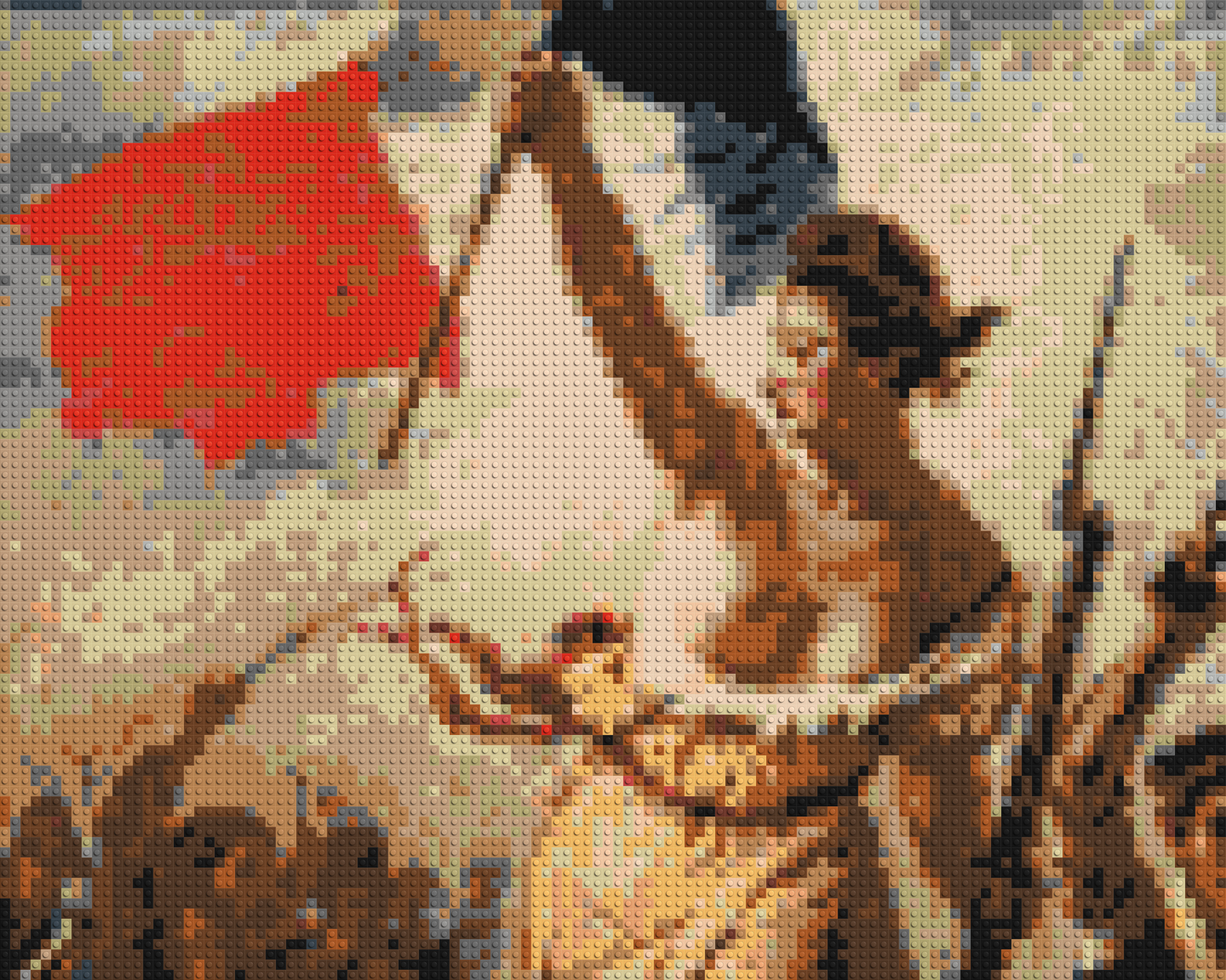 Detail of Liberty Leading The People by Eugène Delacroix - Brick Art Mosaic Kit 5x4 large