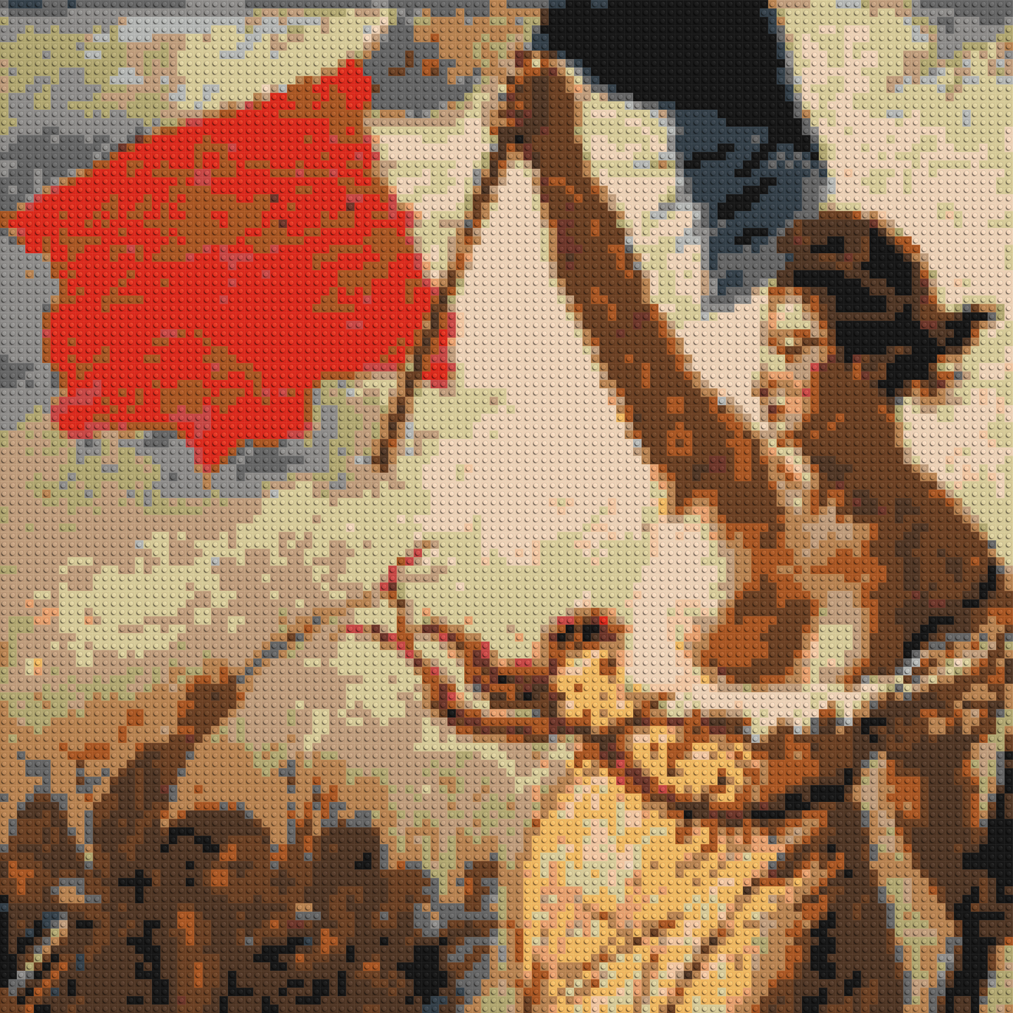 Detail of Liberty Leading The People by Eugène Delacroix - Brick Art Mosaic Kit 5x5 large