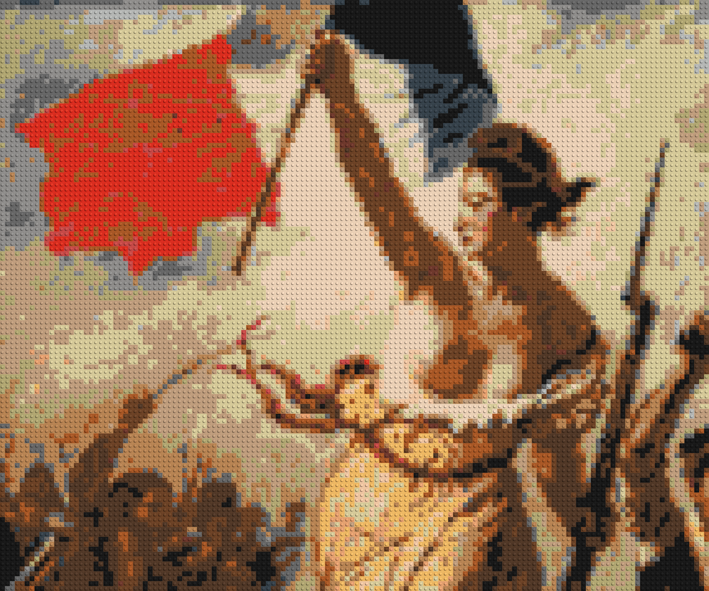 Detail of Liberty Leading The People by Eugène Delacroix - Brick Art Mosaic Kit 6x5 large