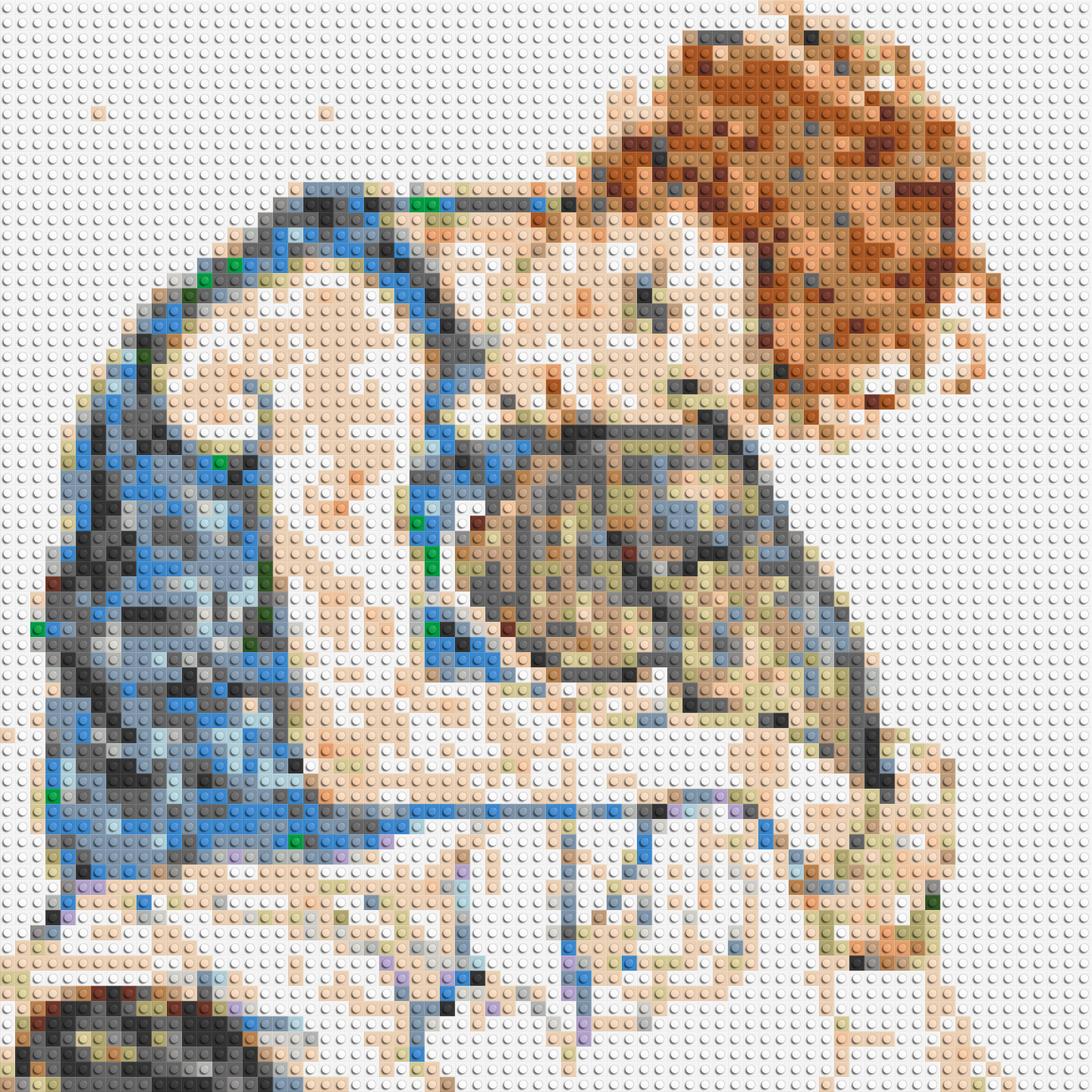 Woman Sitting with Bent Knee by Egon Schiele - Brick Art Mosaic Kit 3x3 large