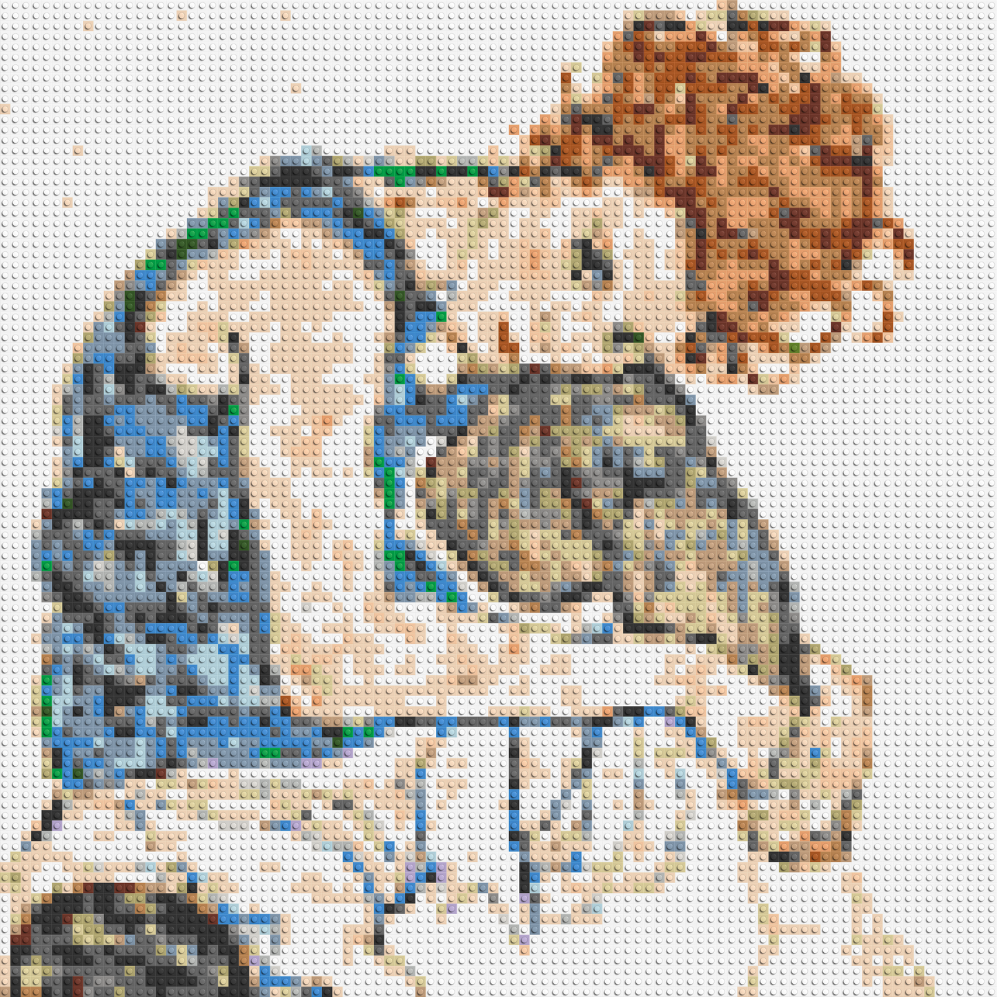 Woman Sitting with Bent Knee by Egon Schiele - Brick Art Mosaic Kit 4x4 large