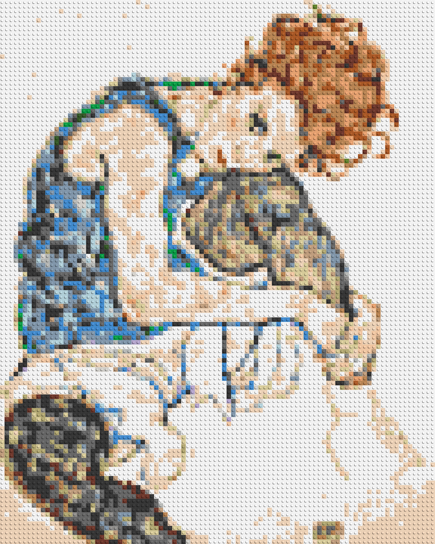 Woman Sitting with Bent Knee by Egon Schiele - Brick Art Mosaic Kit 4x5 large