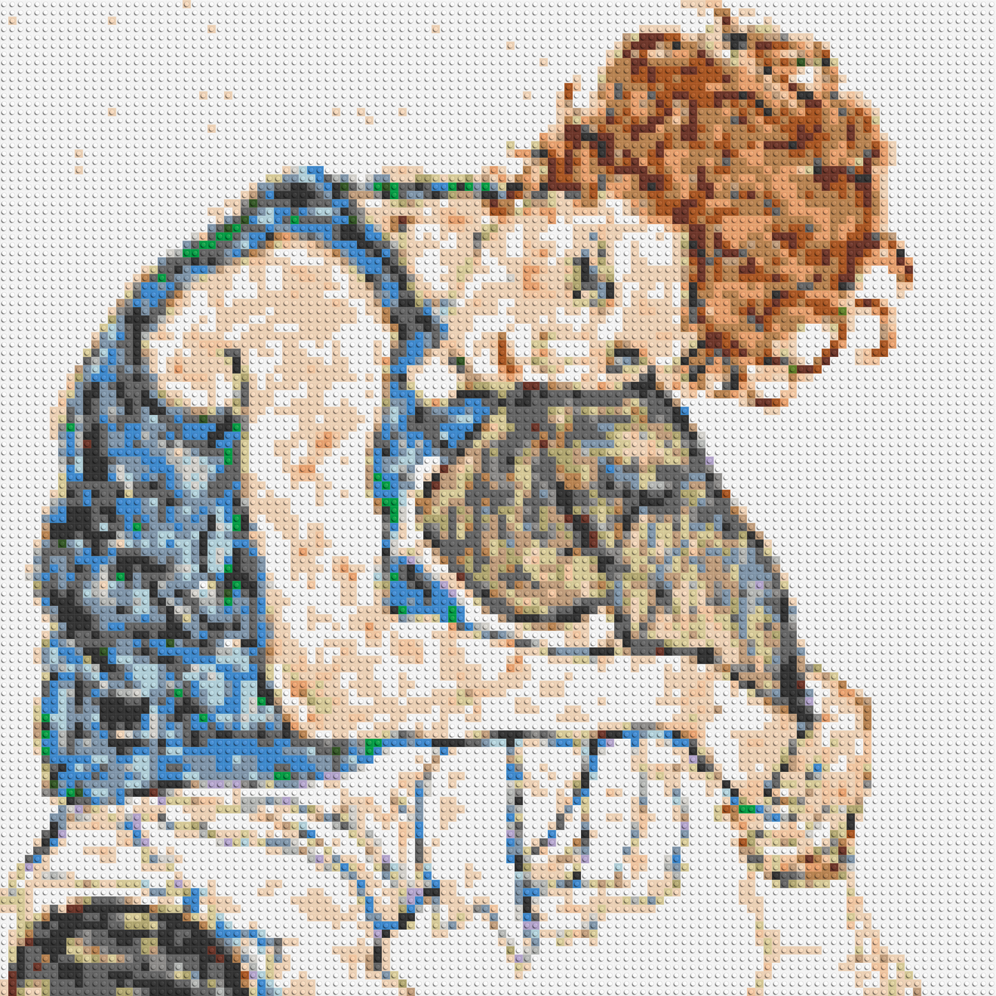 Woman Sitting with Bent Knee by Egon Schiele - Brick Art Mosaic Kit 5x5 large