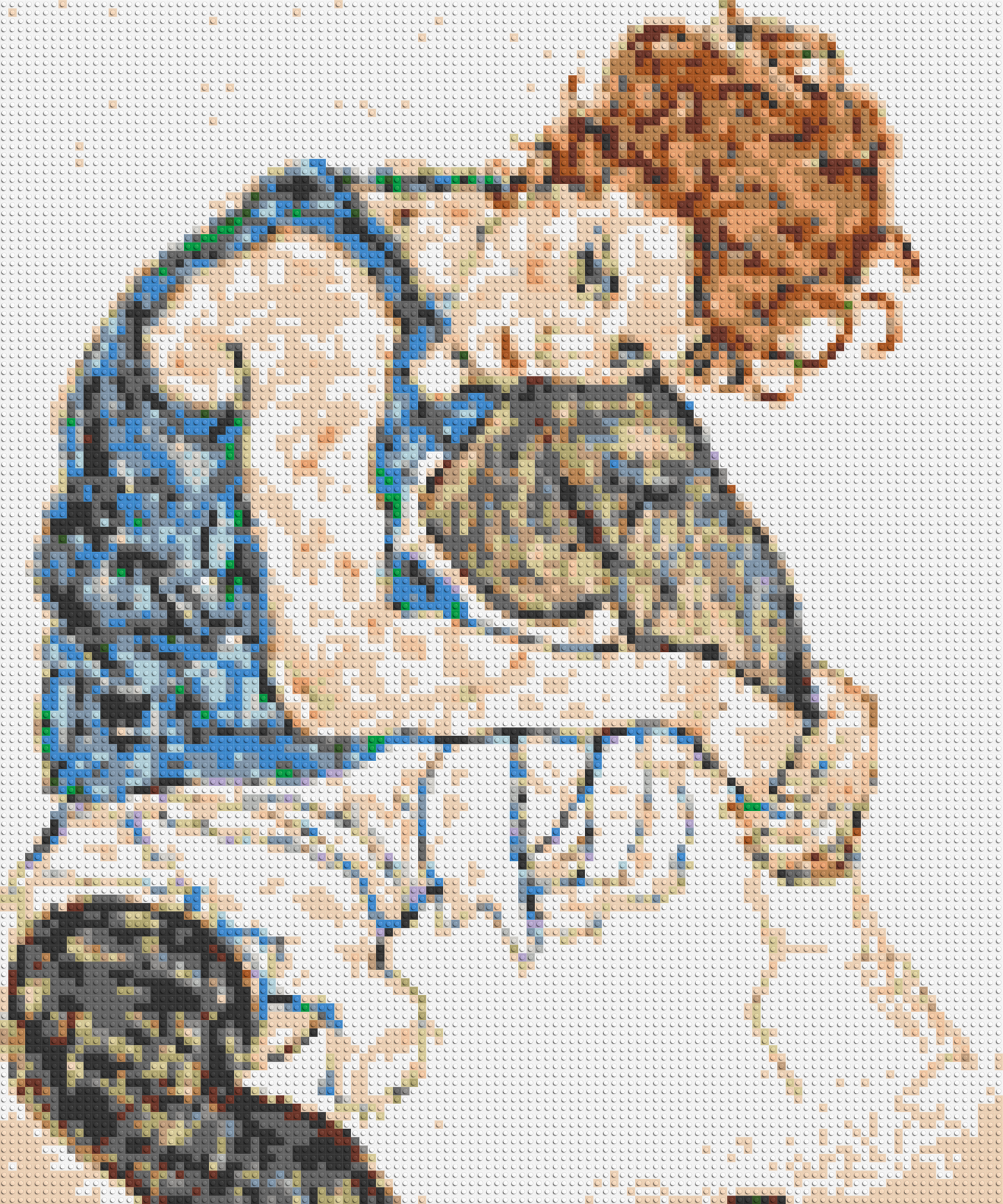 Woman Sitting with Bent Knee by Egon Schiele - Brick Art Mosaic Kit 5x6 large