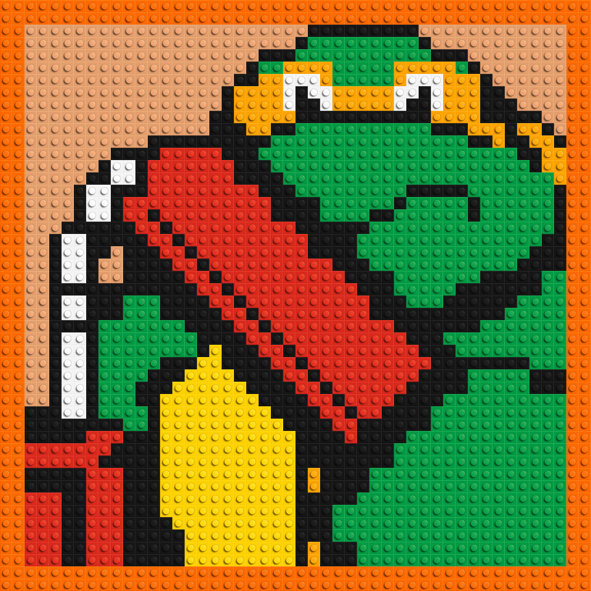 Michelangelo (TMNT) - Brick Art Mosaic Kit 2x2 large