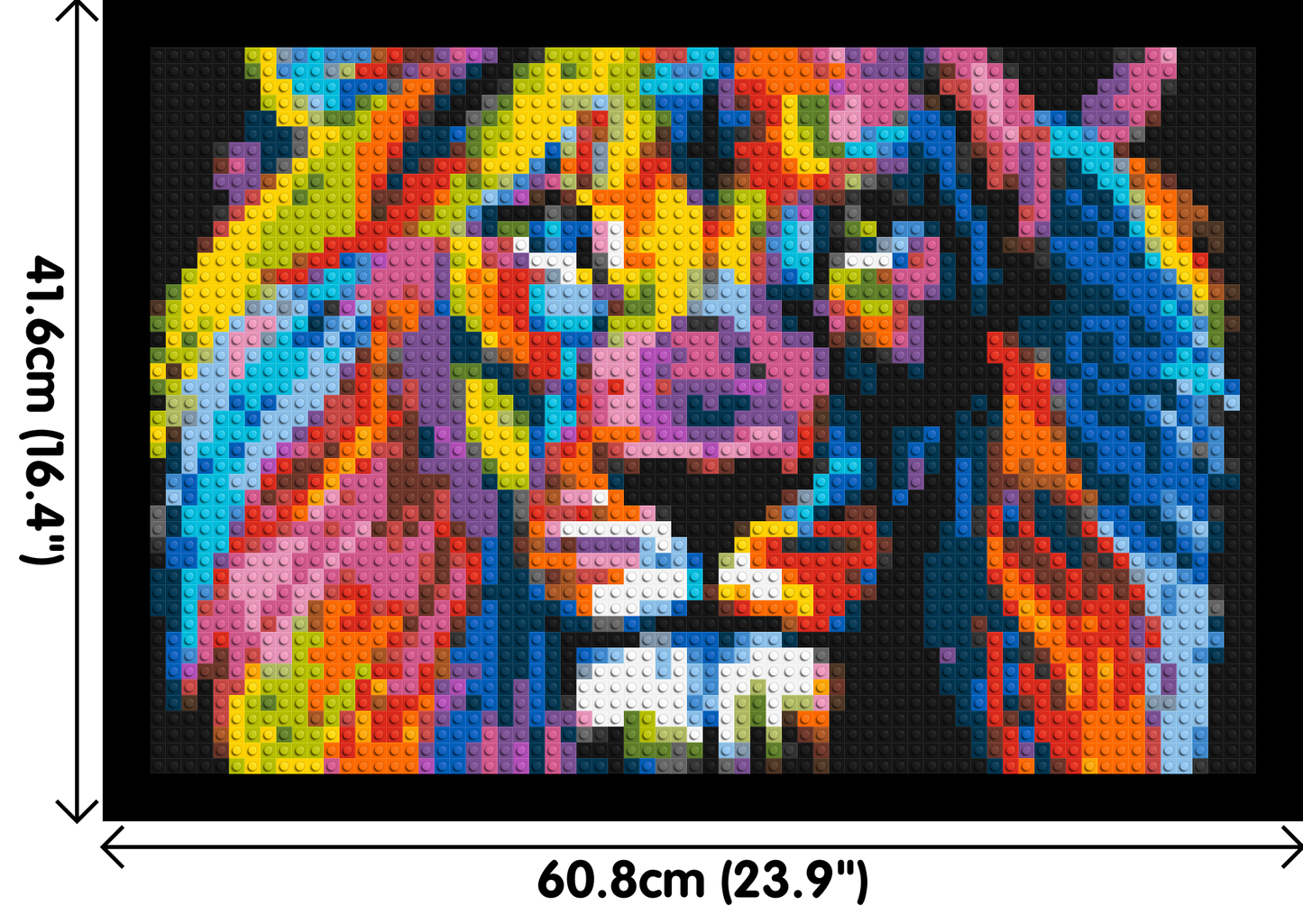 Lion Colourful Pop Art - Brick Art Mosaic Kit 3x2 large
