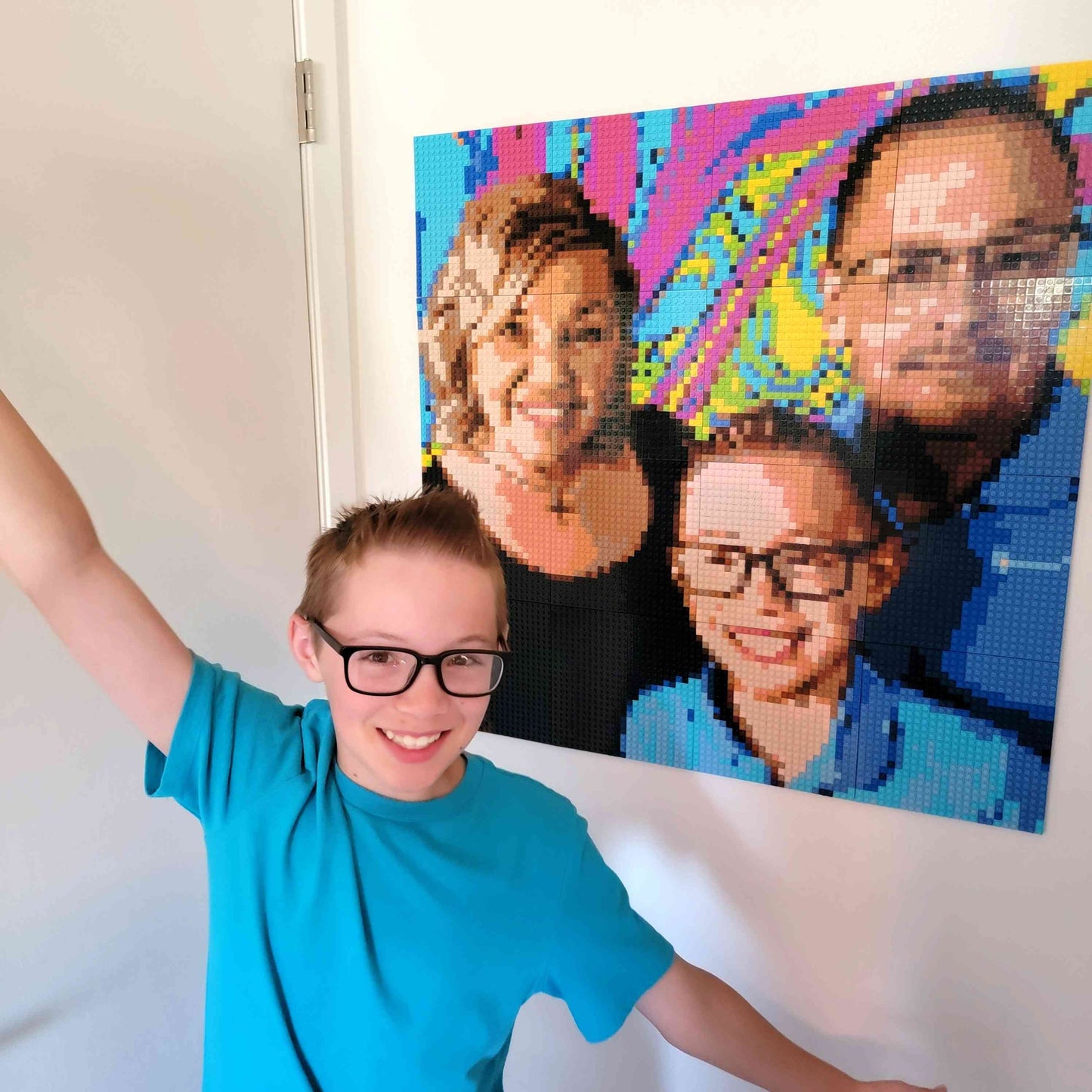 Personalised Brick Mosaic Gift for Parents | LEGO-Compatible Bricks