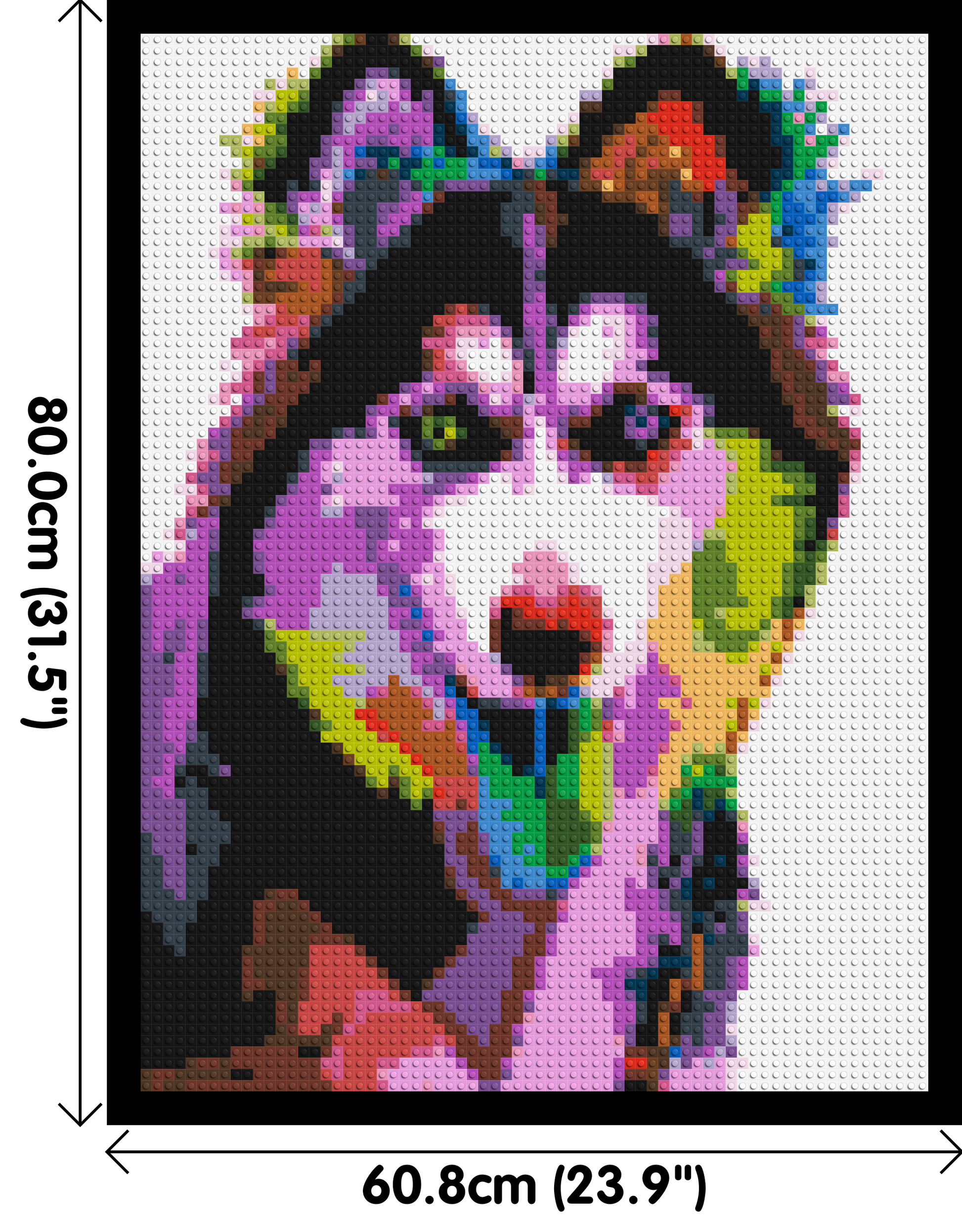 Husky Colourful Pop Art - Brick Art Mosaic Kit 3x4 dimensions with frame