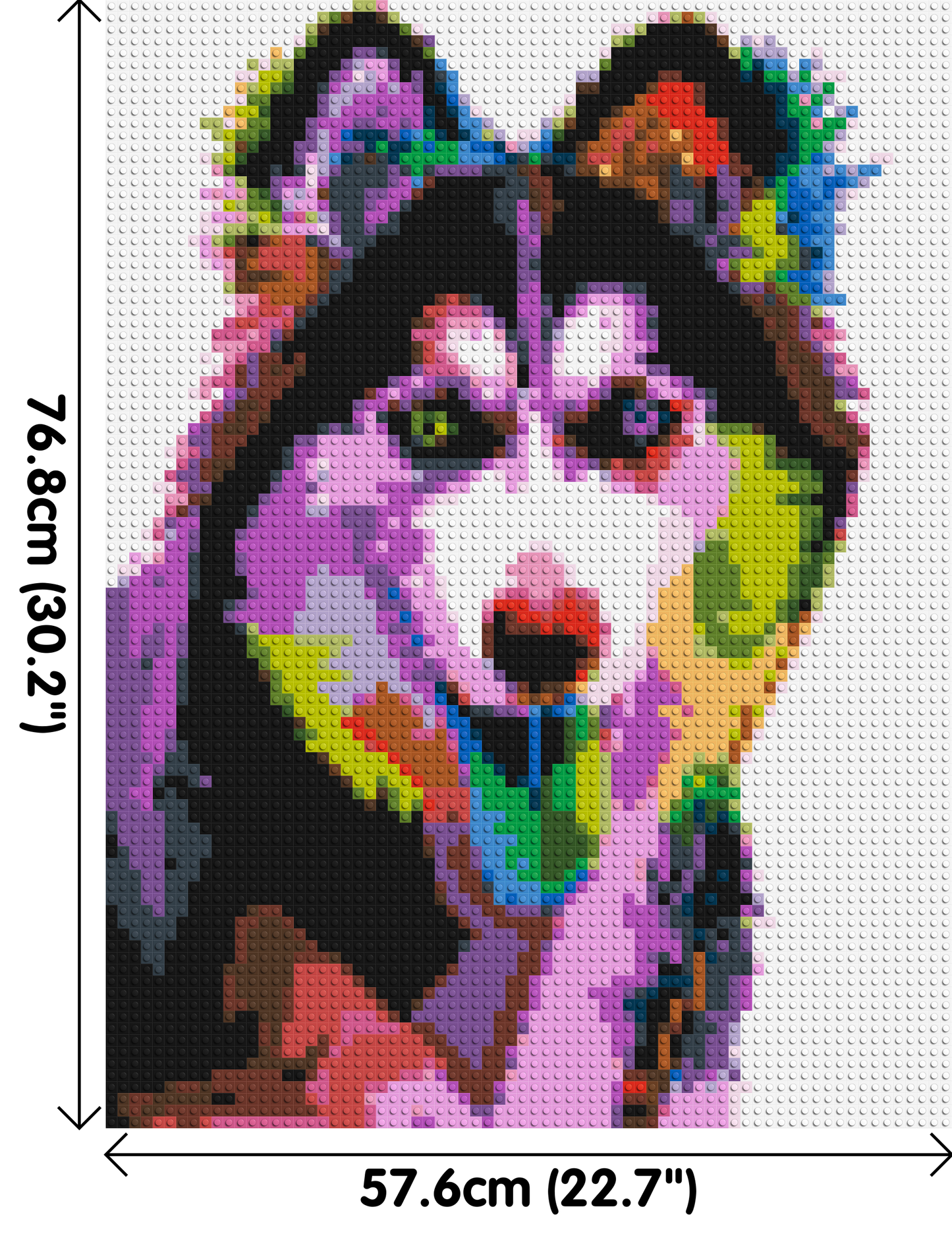 Husky Colourful Pop Art - Brick Art Mosaic Kit 3x4 large