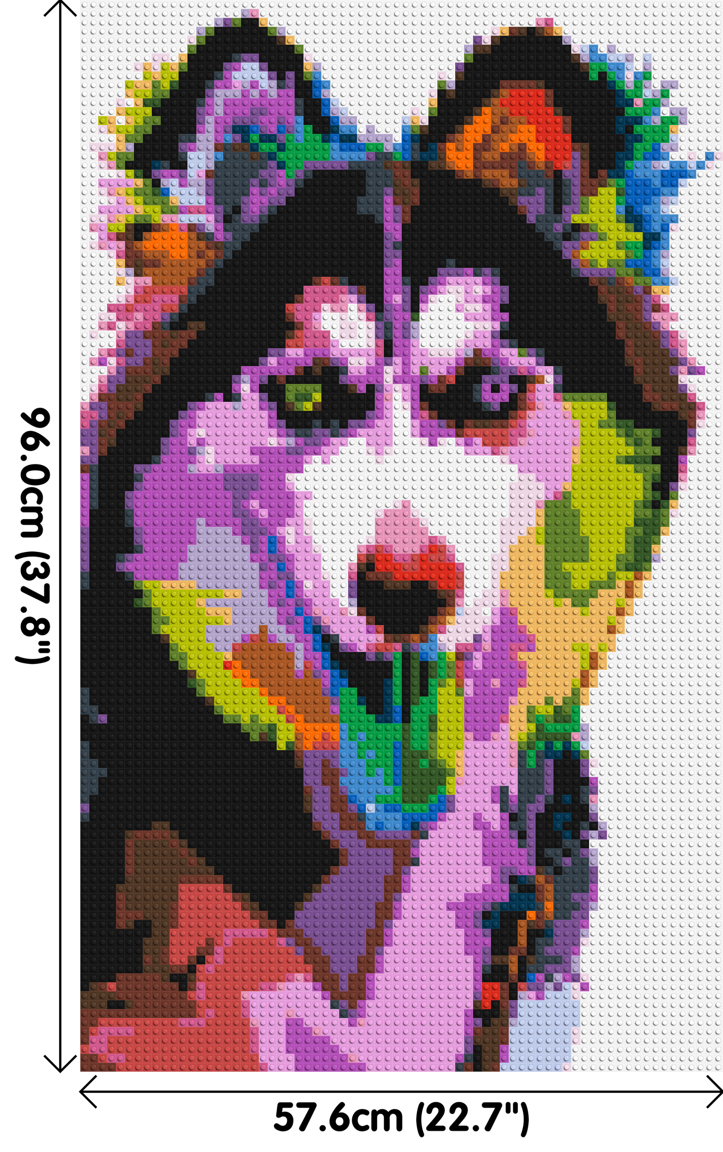 Husky Colourful Pop Art - Brick Art Mosaic Kit 3x5 large