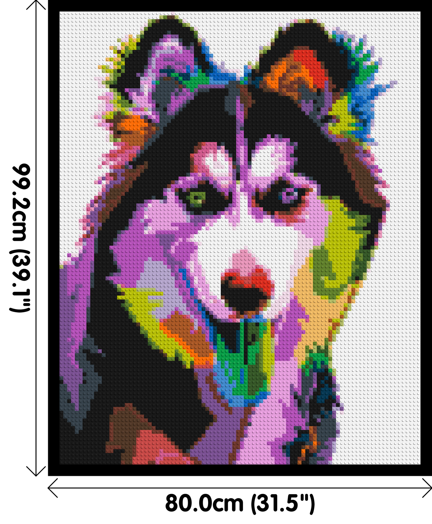 Husky Colourful Pop Art - Brick Art Mosaic Kit 4x5 large