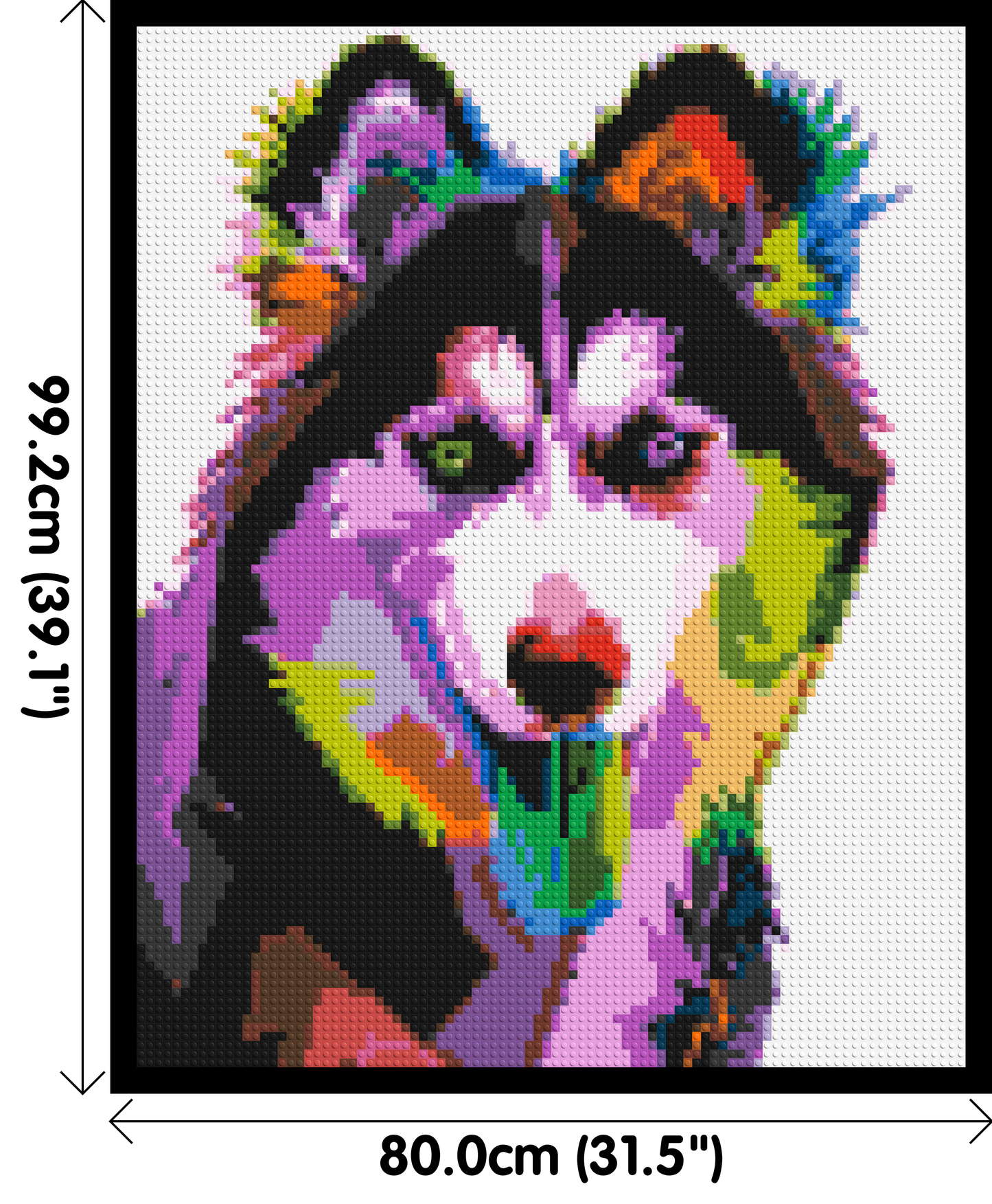 Husky Colourful Pop Art - Brick Art Mosaic Kit 4x5 large