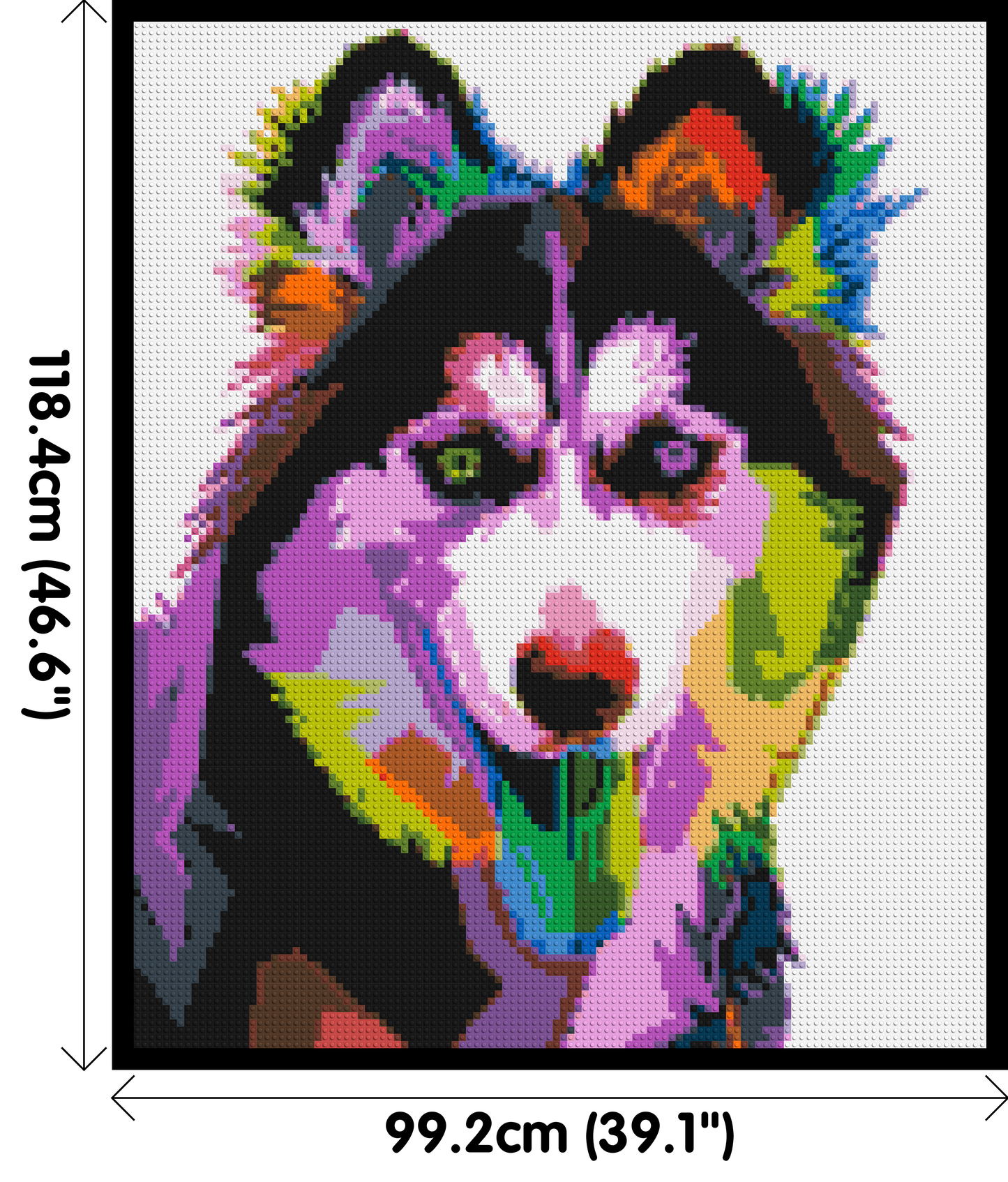 Husky Colourful Pop Art - Brick Art Mosaic Kit 5x6 large