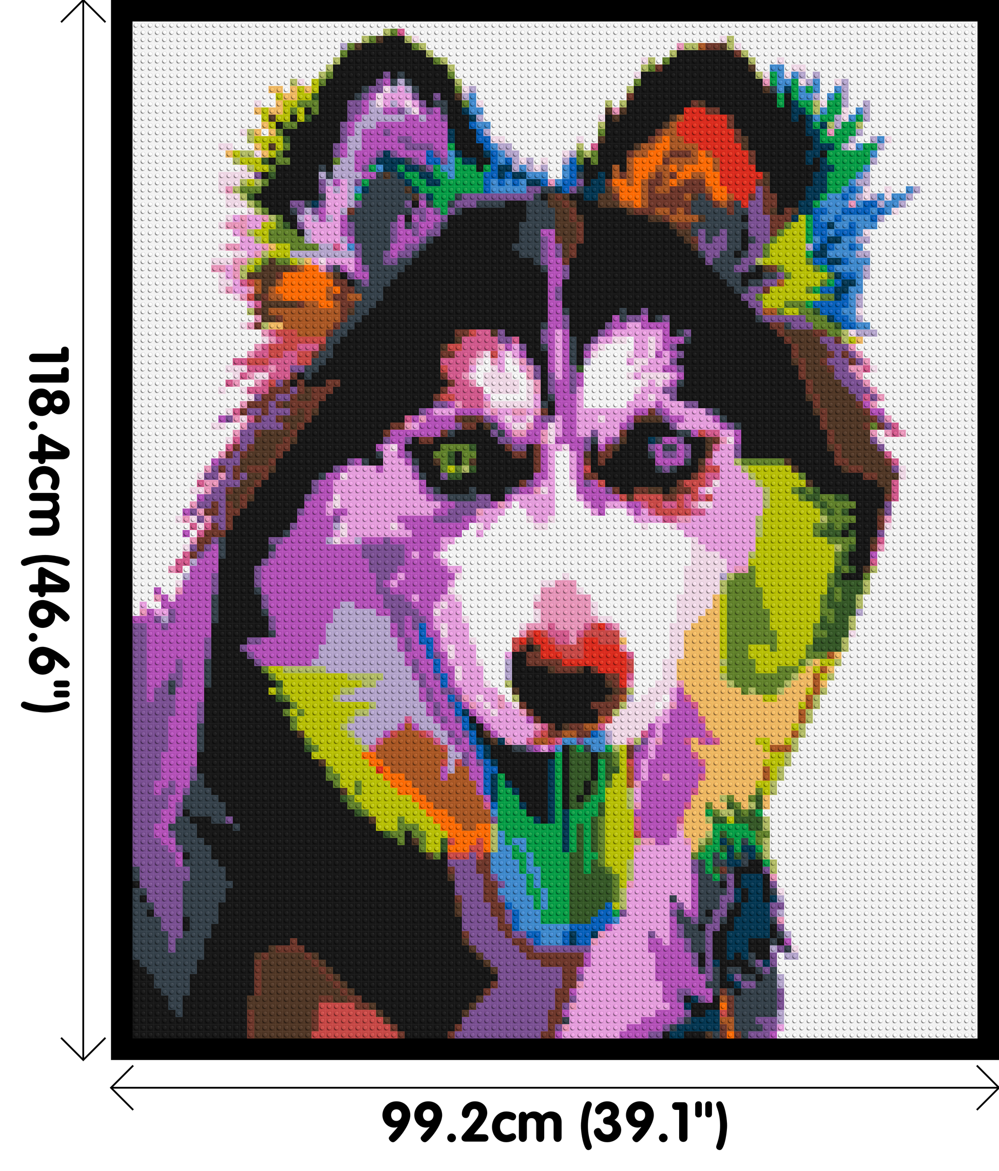 Husky Colourful Pop Art - Brick Art Mosaic Kit 5x6 dimensions with frame