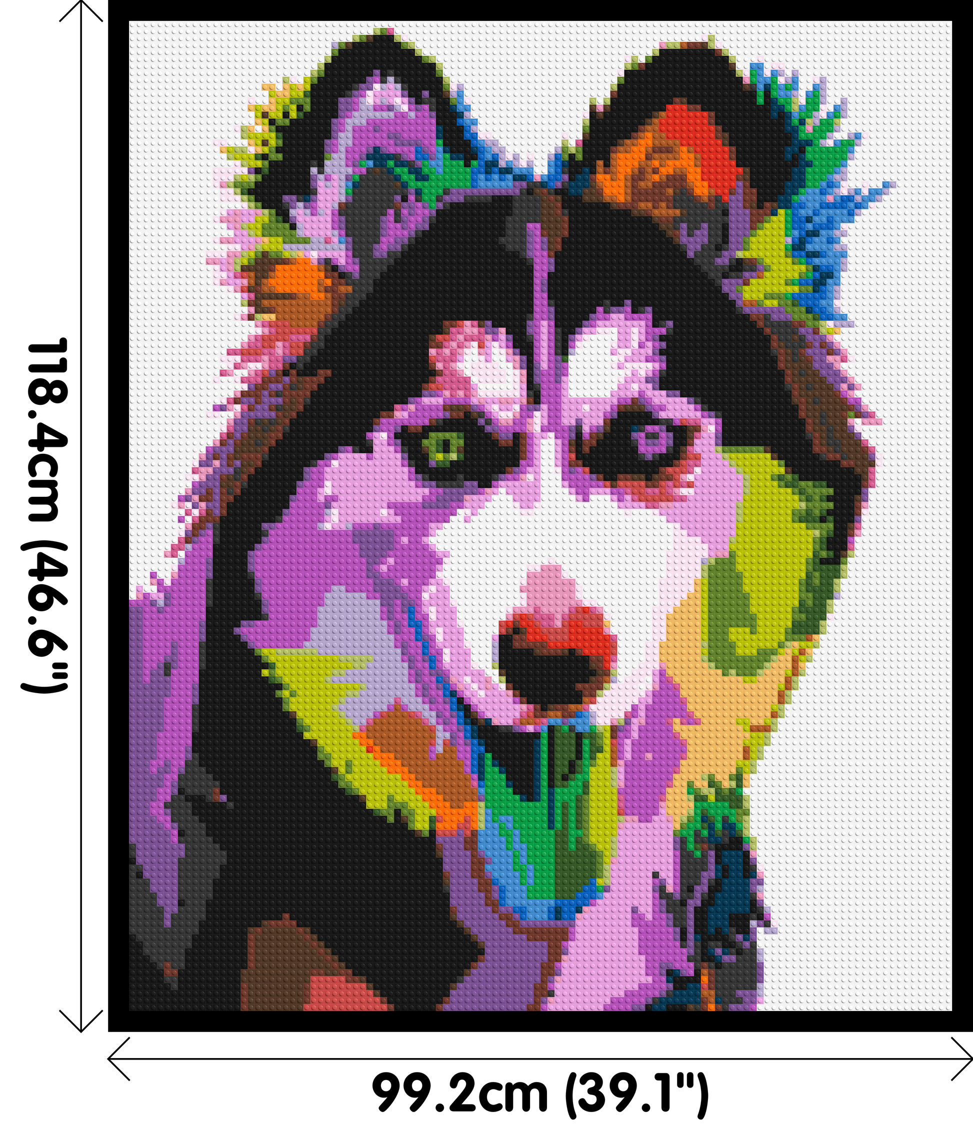 Husky Colourful Pop Art - Brick Art Mosaic Kit 5x6 dimensions with frame