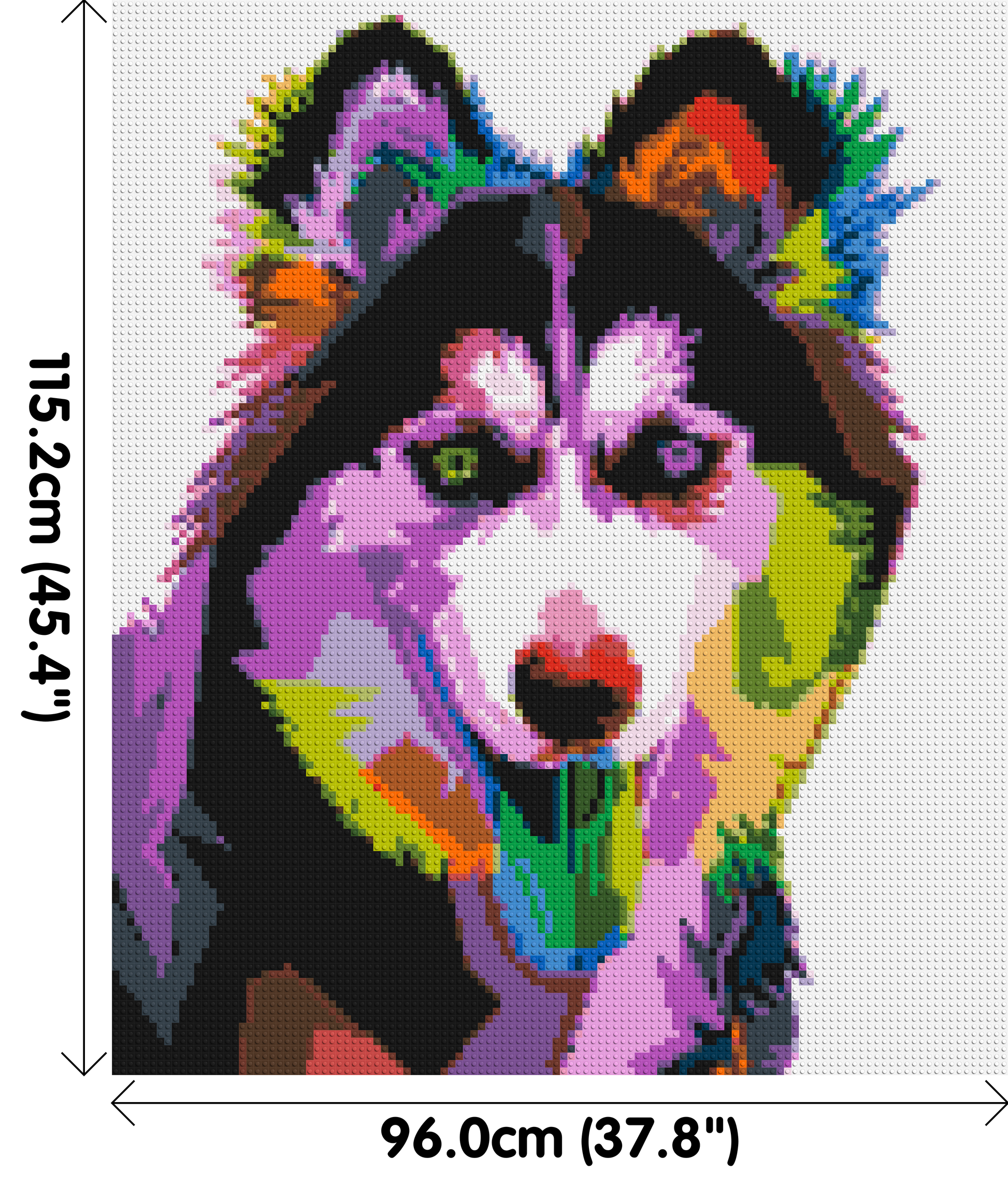 Husky Colourful Pop Art - Brick Art Mosaic Kit 5x6 dimensions