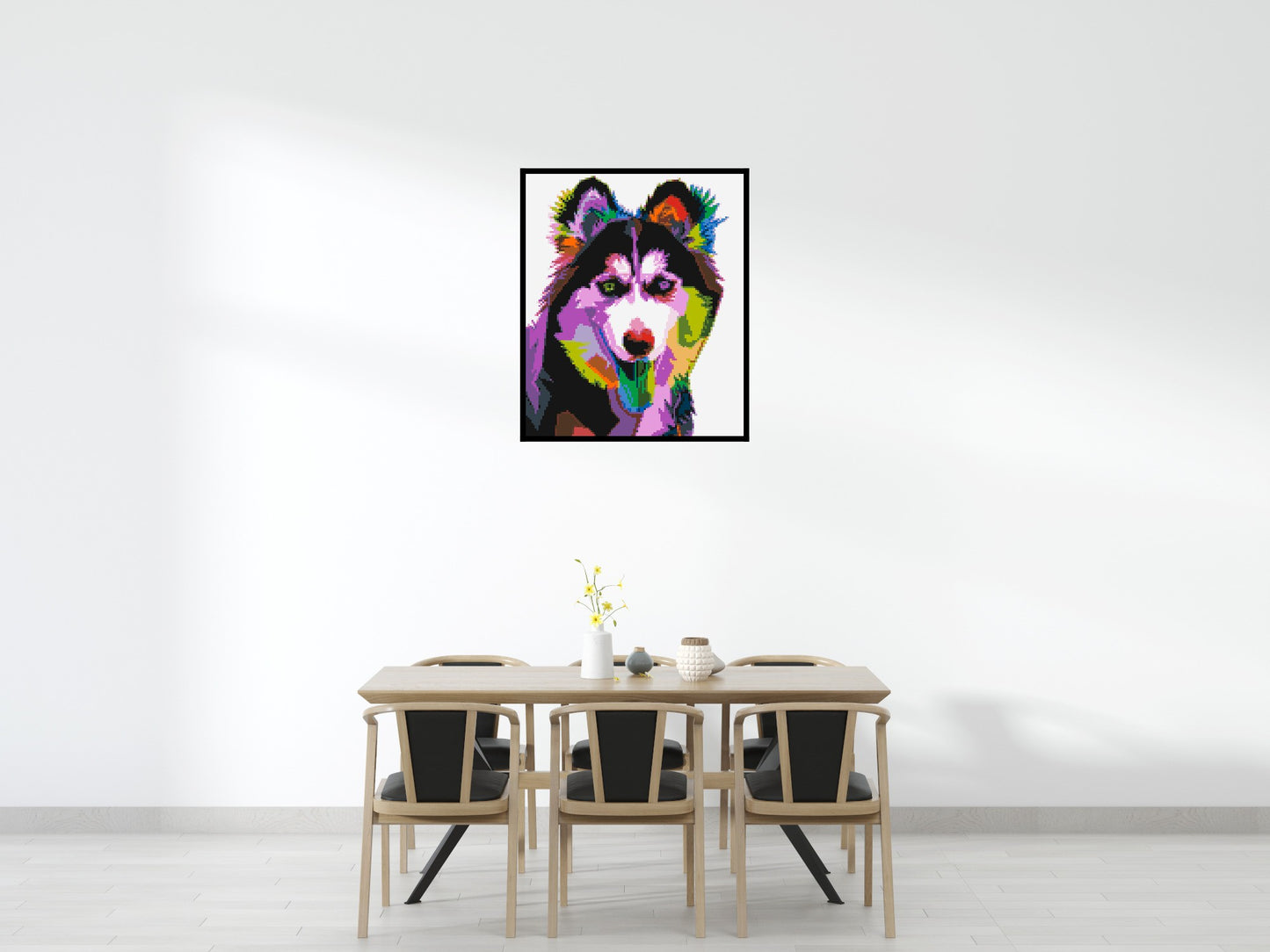 Husky Colourful Pop Art - Brick Art Mosaic Kit 5x6 large