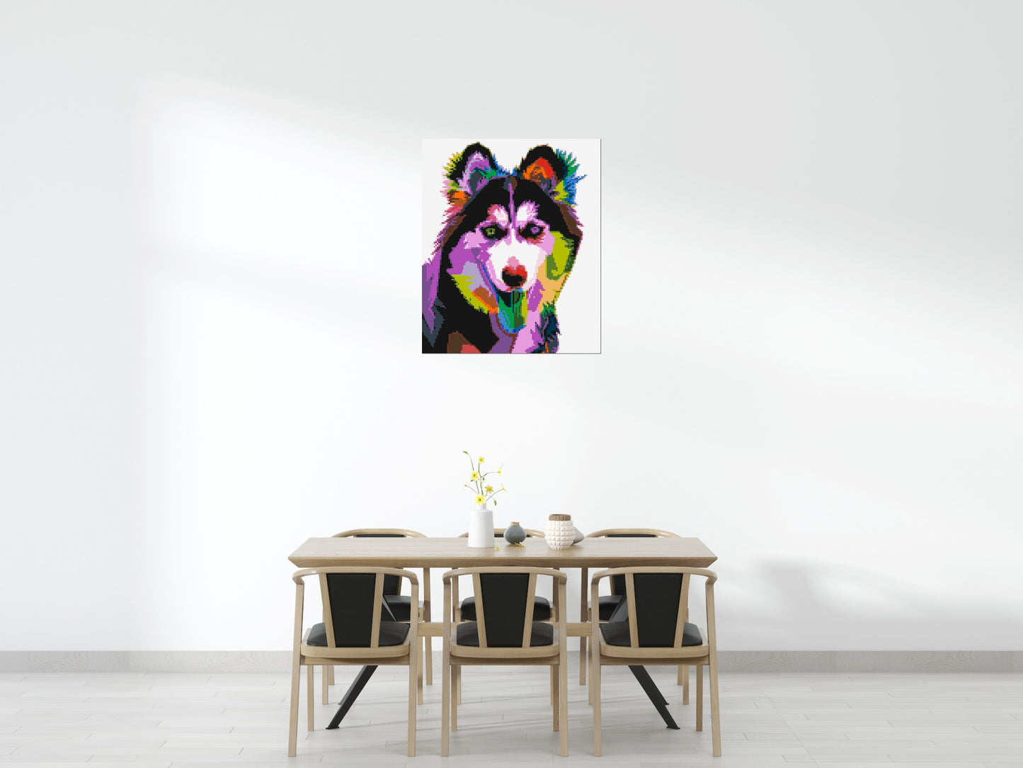 Husky Colourful Pop Art - Brick Art Mosaic Kit 5x6 large