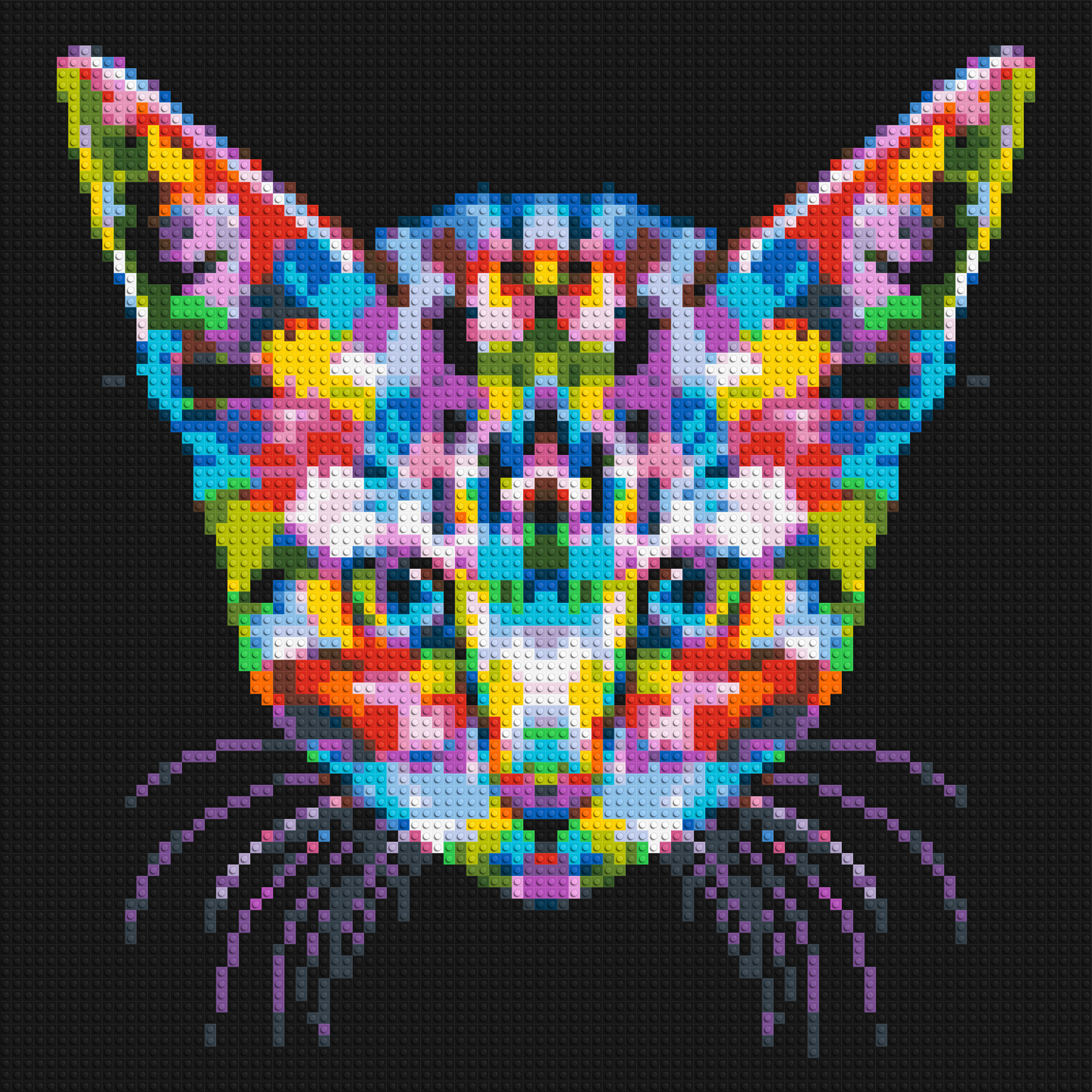 Cat #3 Colourful Pop Art - Brick Art Mosaic Kit 4x4 large