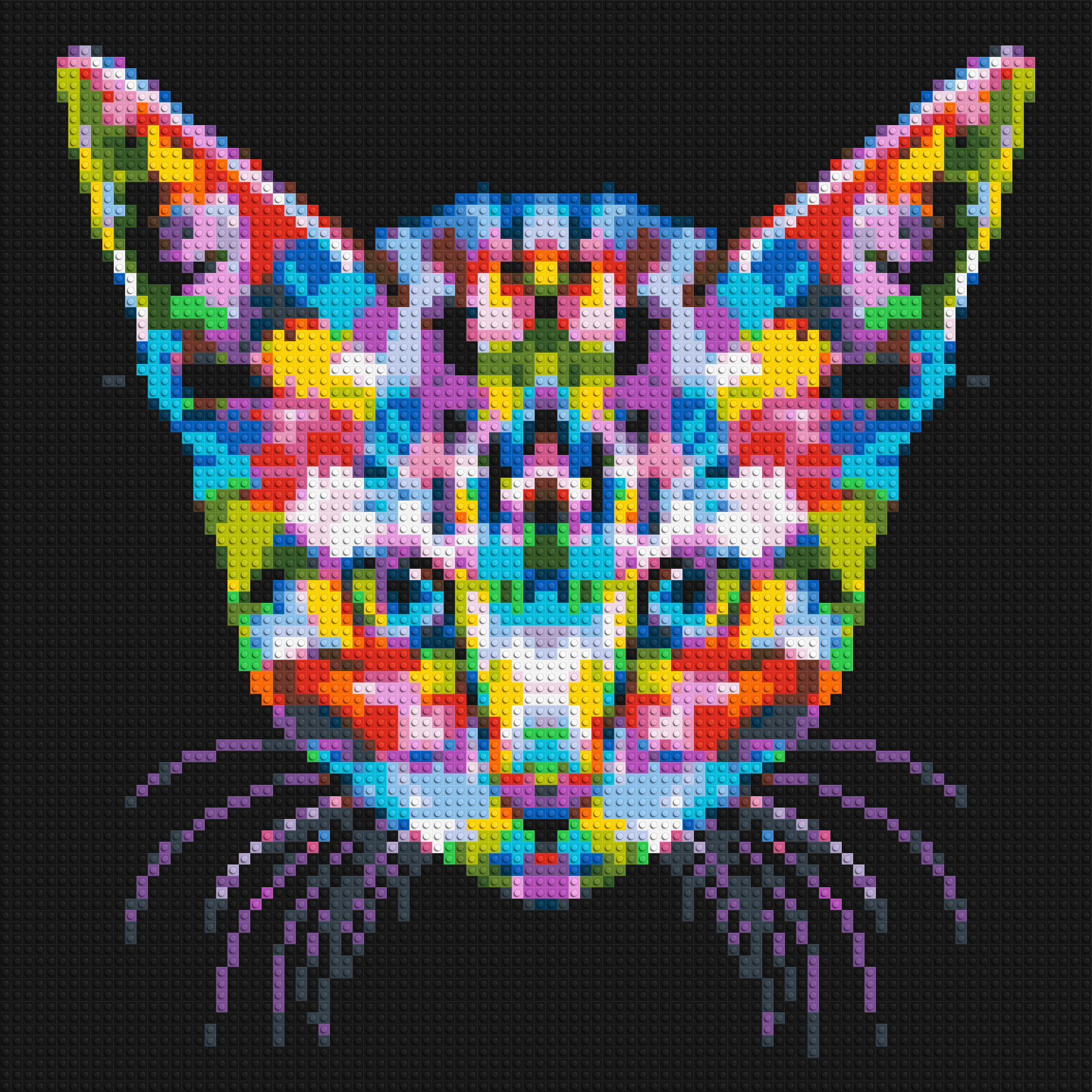 Cat #3 Colourful Pop Art - Brick Art Mosaic Kit 4x4 large