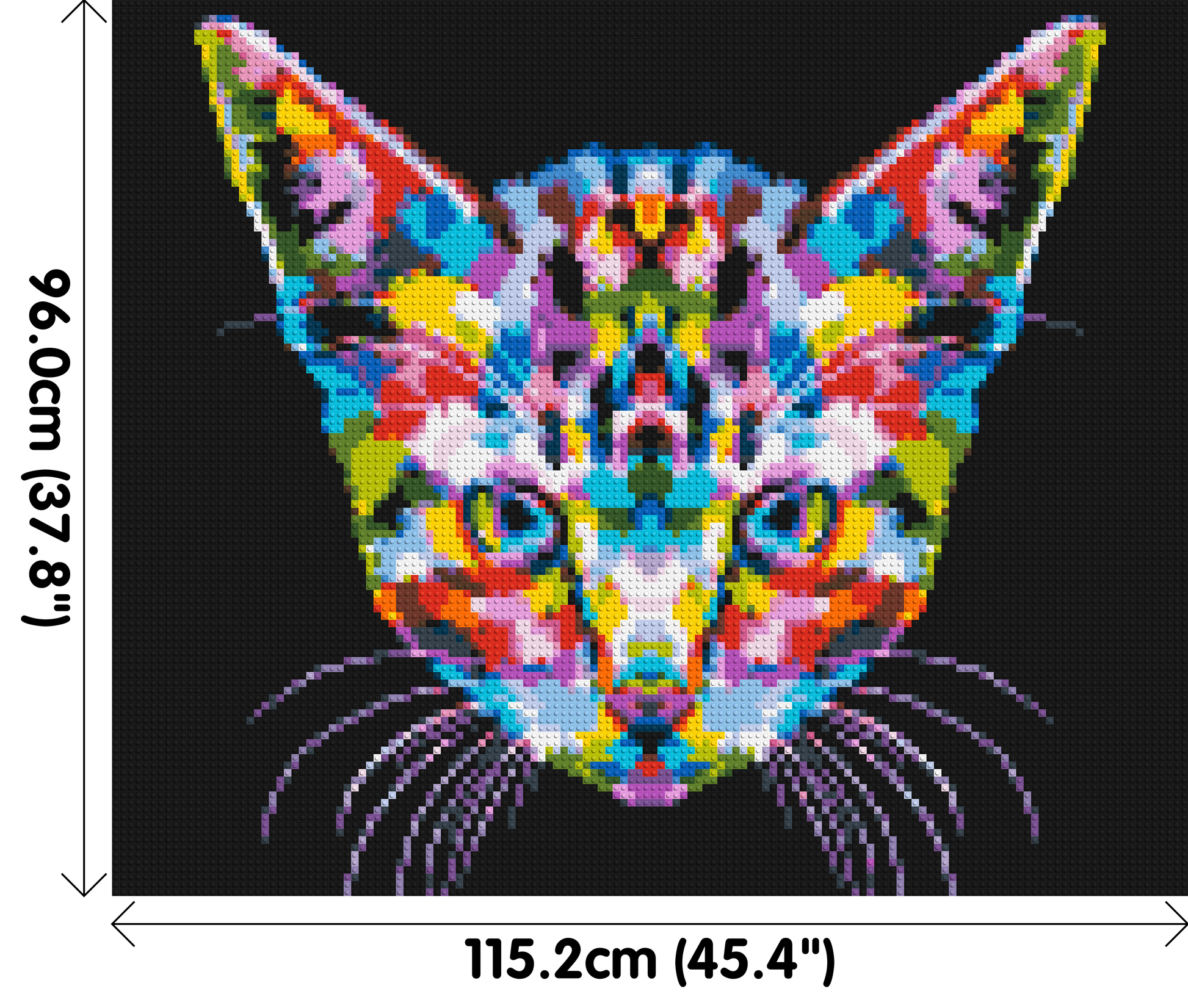 Cat #3 Colourful Pop Art - Brick Art Mosaic Kit 6x5 dimensions