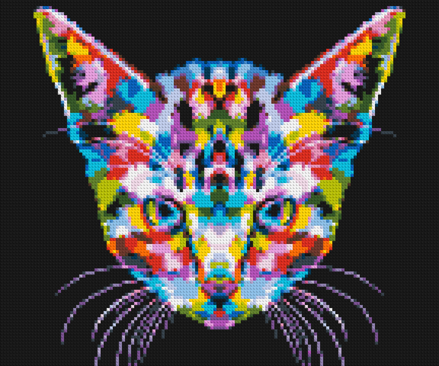 Cat #3 Colourful Pop Art - Brick Art Mosaic Kit 6x5 large