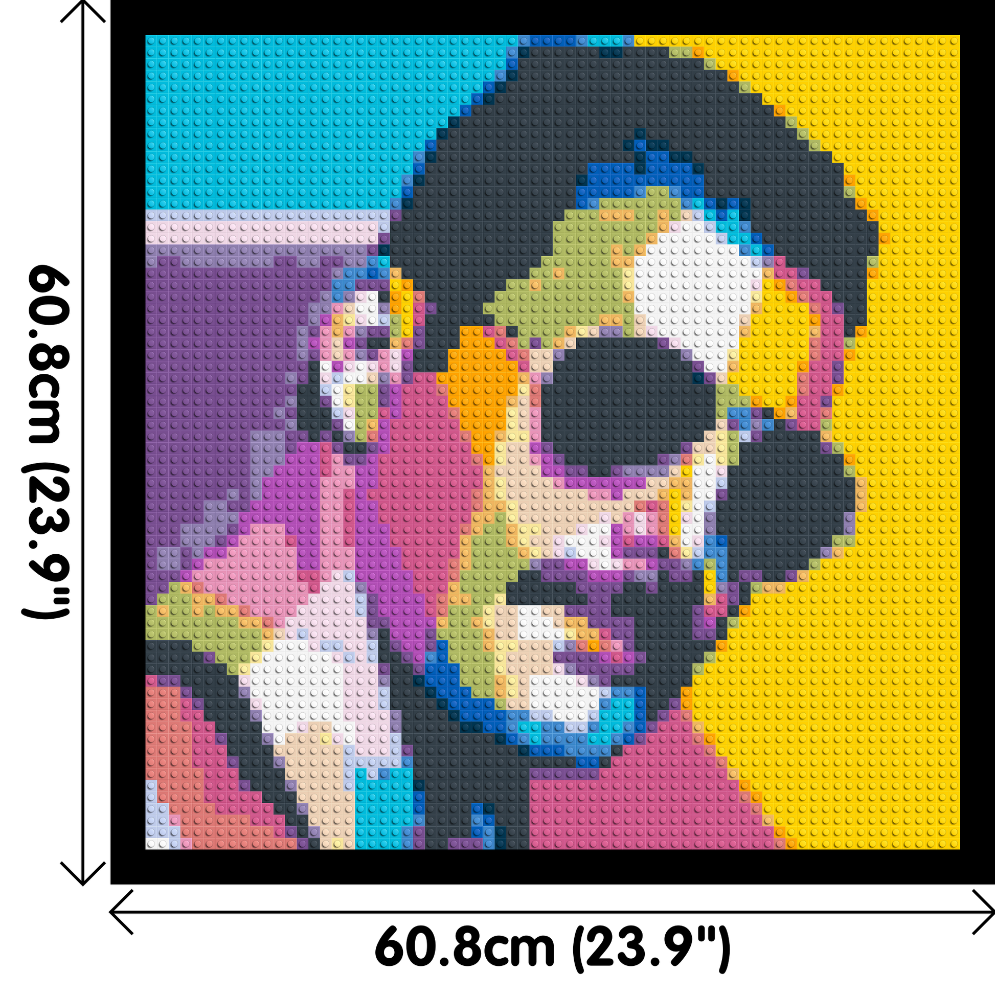 Freddie Mercury - Brick Art Mosaic Kit 3x3 dimensions with frame