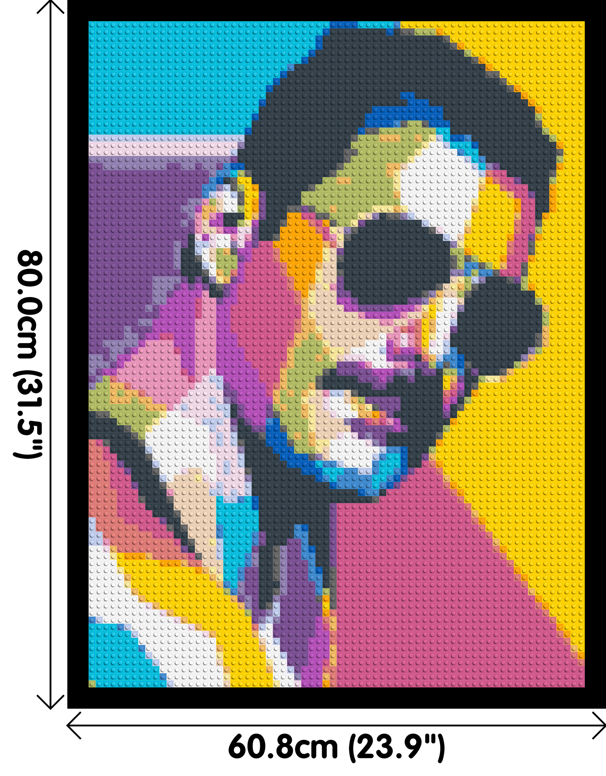 Freddie Mercury - Brick Art Mosaic Kit 3x4 dimensions with frame