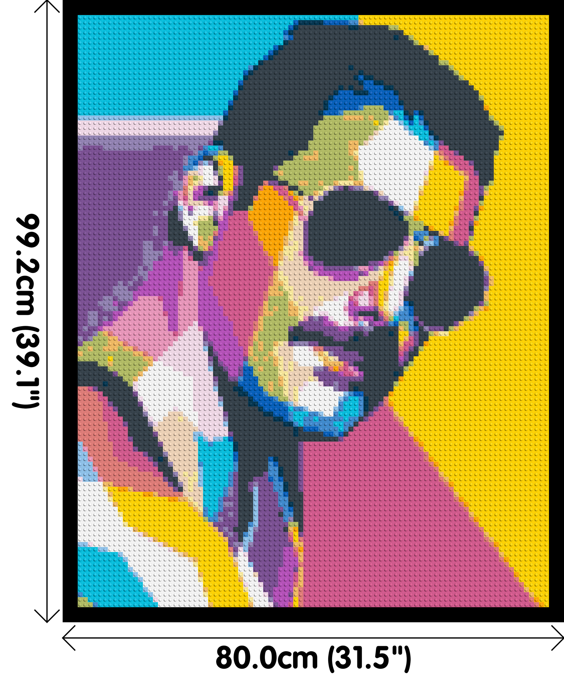 Freddie Mercury - Brick Art Mosaic Kit 4x5 dimensions with frame