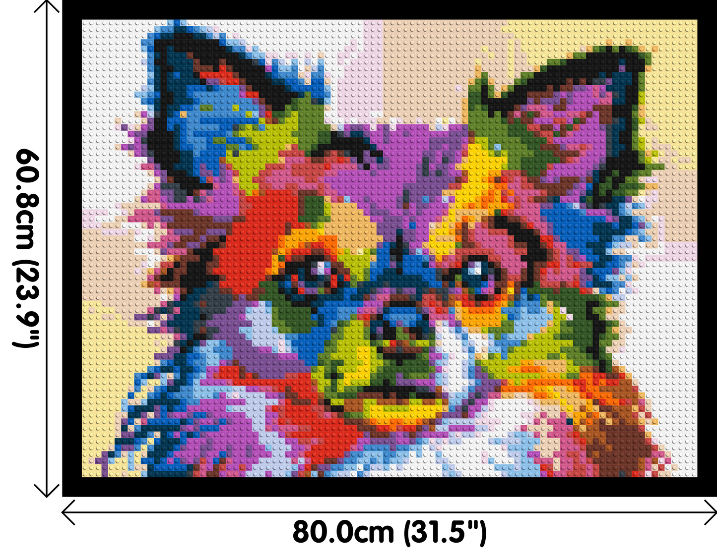 Chihuahua Colourful Pop Art - Brick Art Mosaic Kit 4x3 large