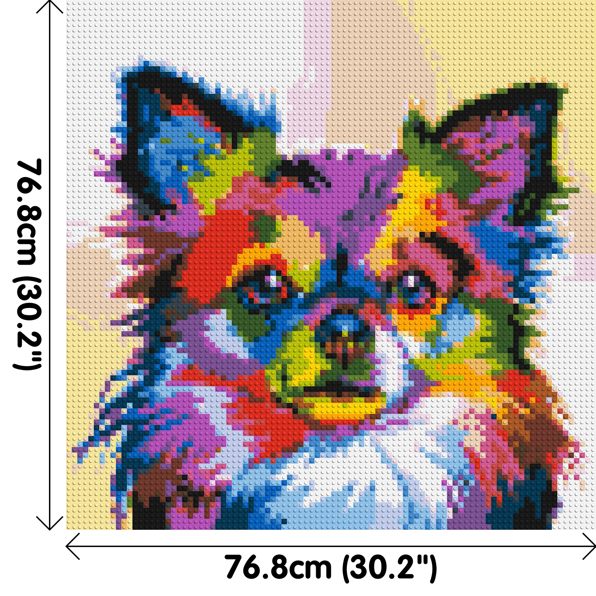 Chihuahua Colourful Pop Art - Brick Art Mosaic Kit 4x4 dimensions