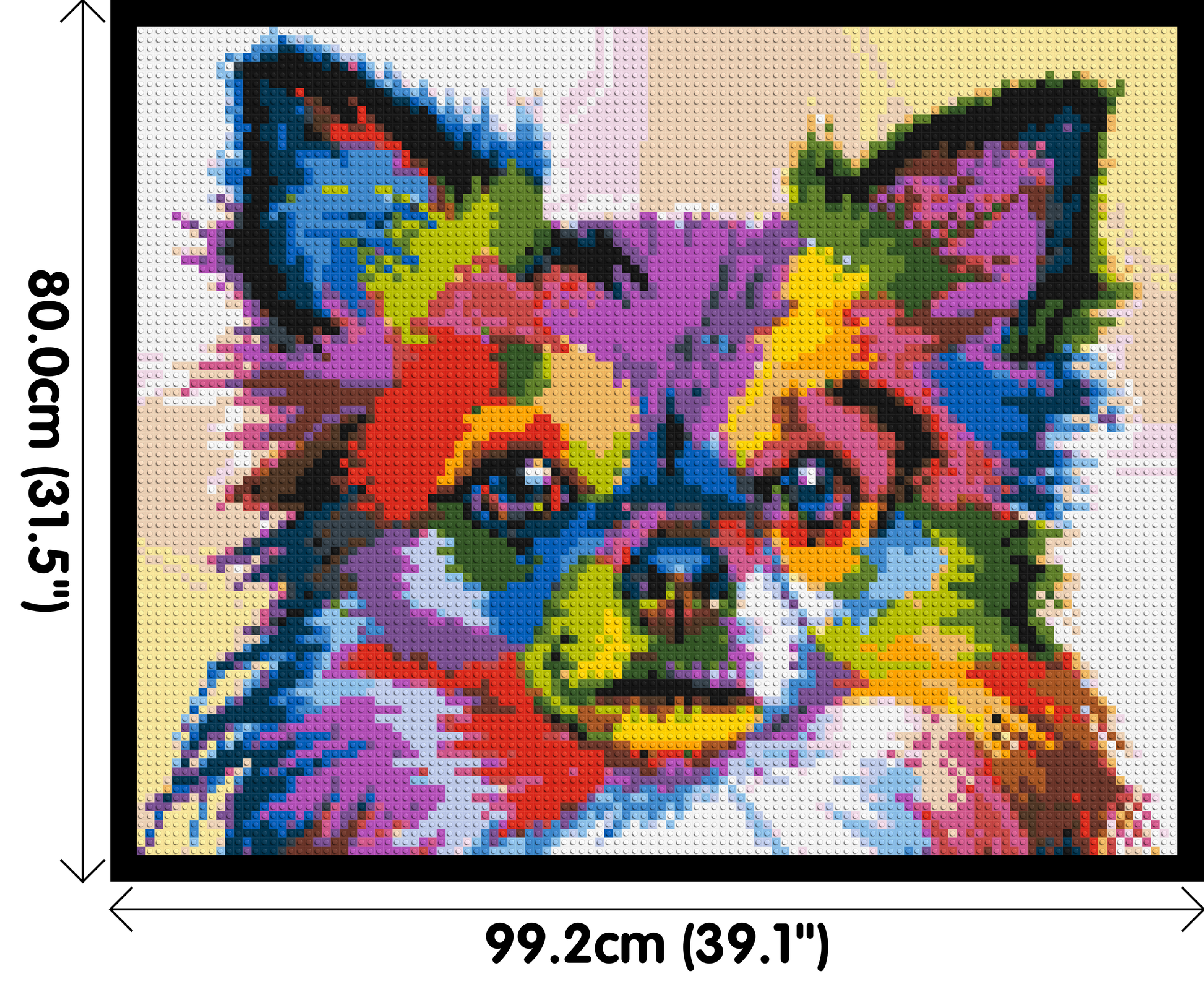 Chihuahua Colourful Pop Art - Brick Art Mosaic Kit 5x4 dimensions with frame