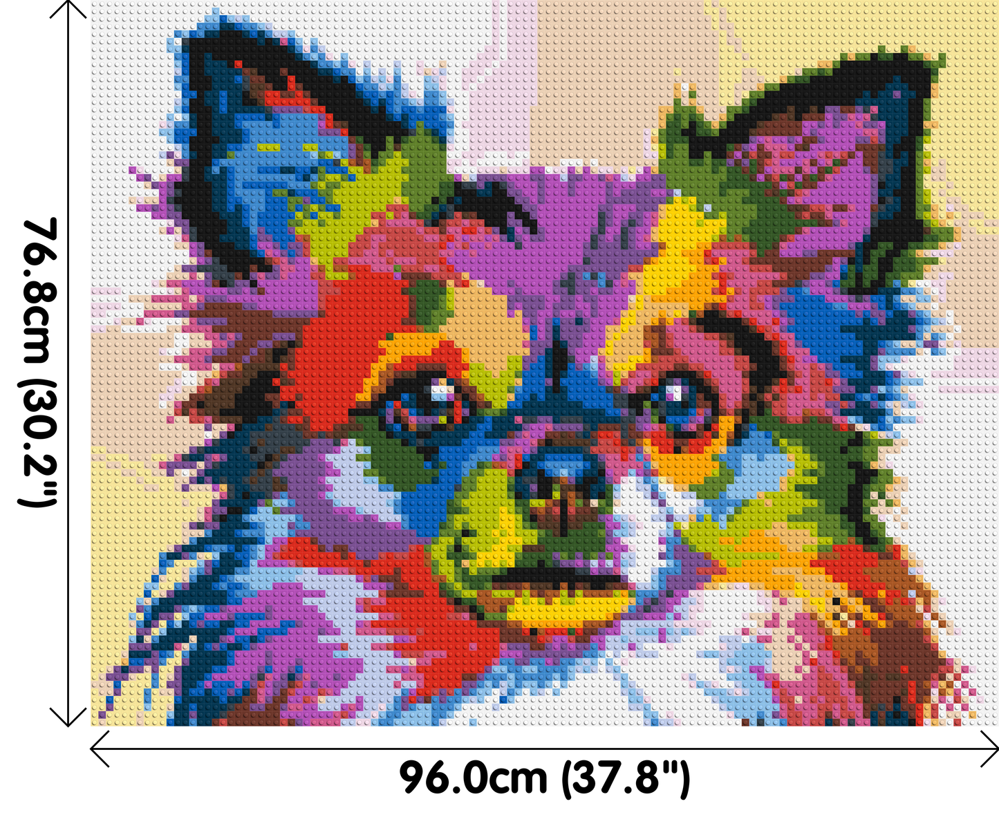 Chihuahua Colourful Pop Art - Brick Art Mosaic Kit 5x4 large