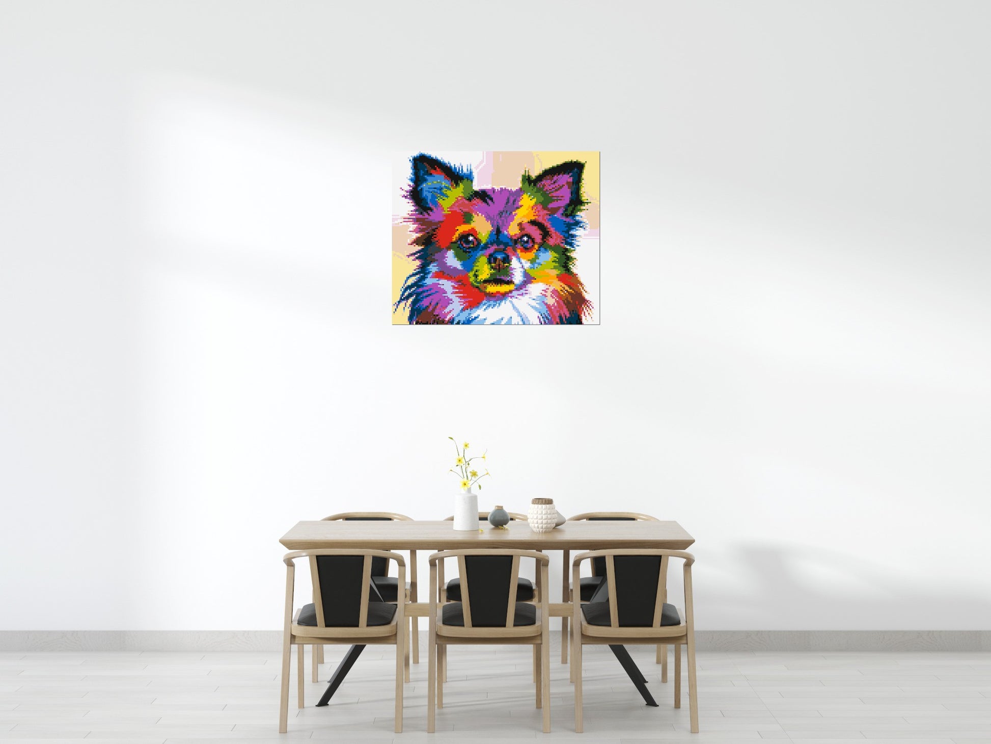 Chihuahua Colourful Pop Art - Brick Art Mosaic Kit 6x5 scene