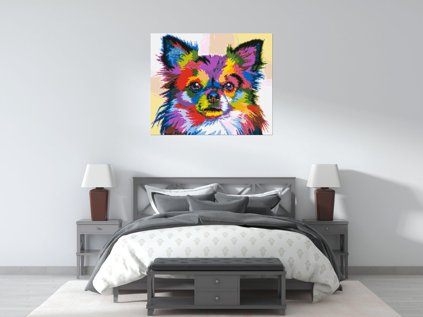 Chihuahua Colourful Pop Art - Brick Art Mosaic Kit 6x5 large