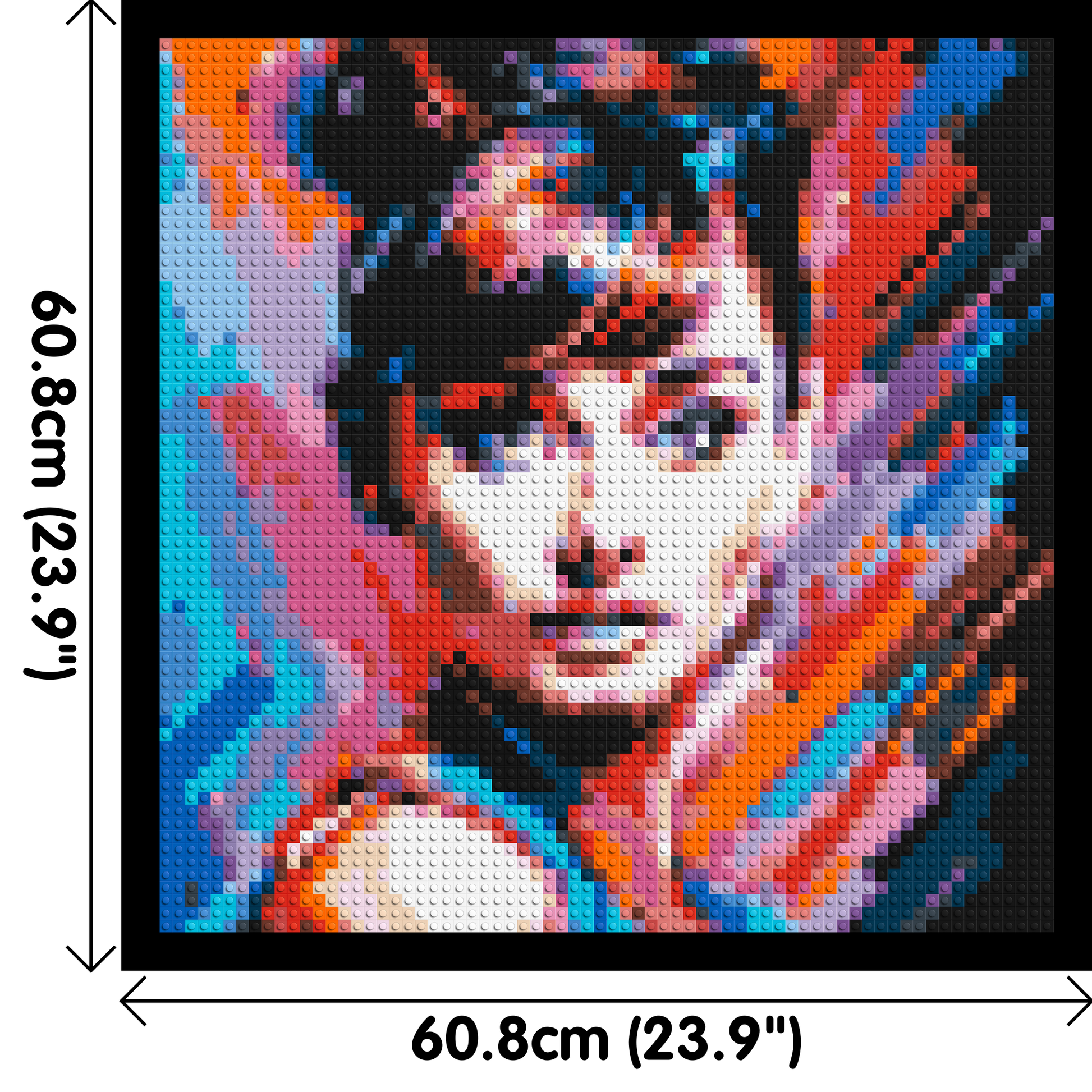 Audrey Hepburn - Brick Art Mosaic Kit 3x3 dimensions with frame