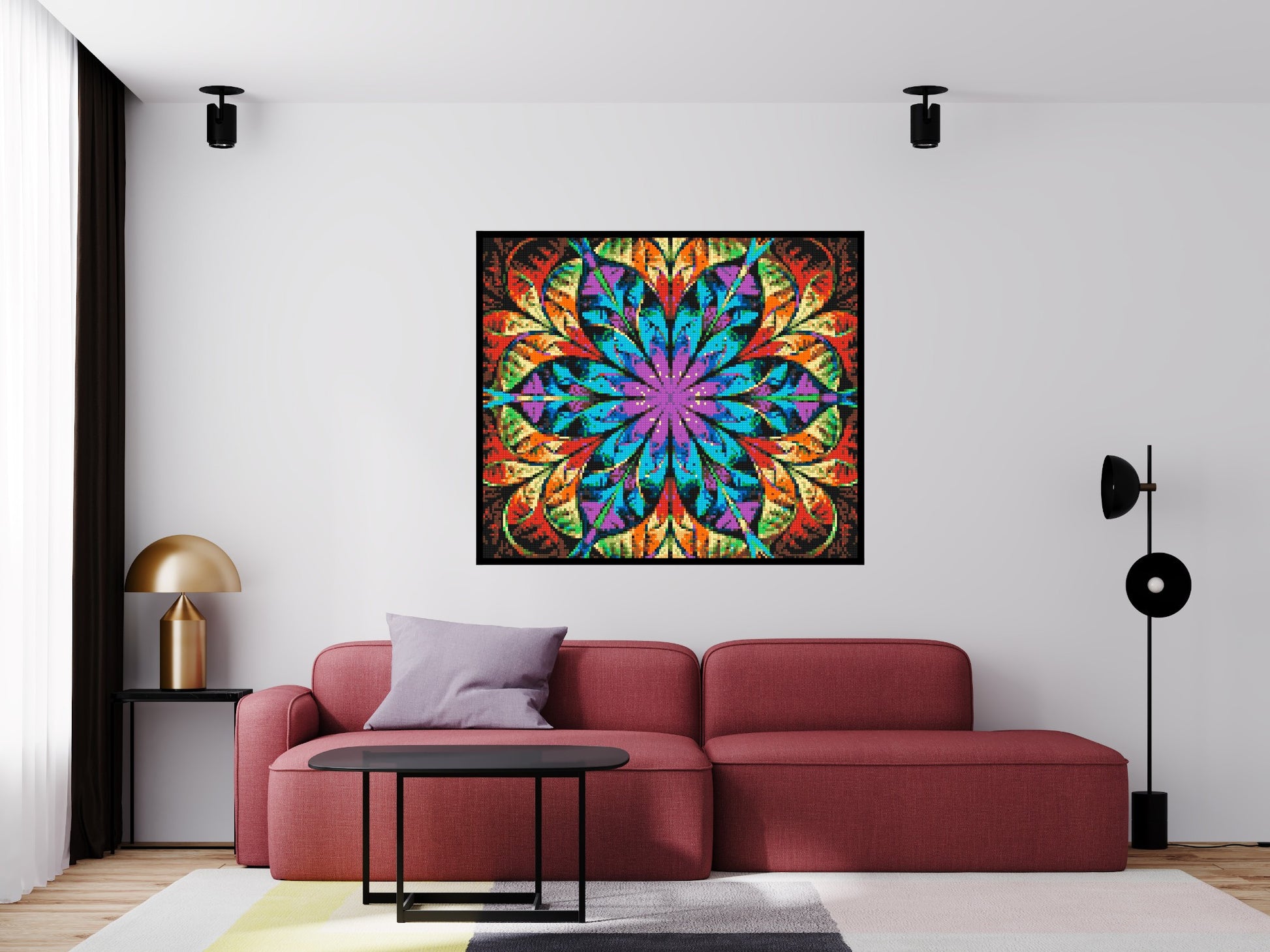 Abstract Pattern #7 - Brick Art Mosaic Kit 7x6 scene with frame