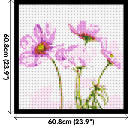 Pink Cosmea - Brick Art Mosaic Kit 3x3 large