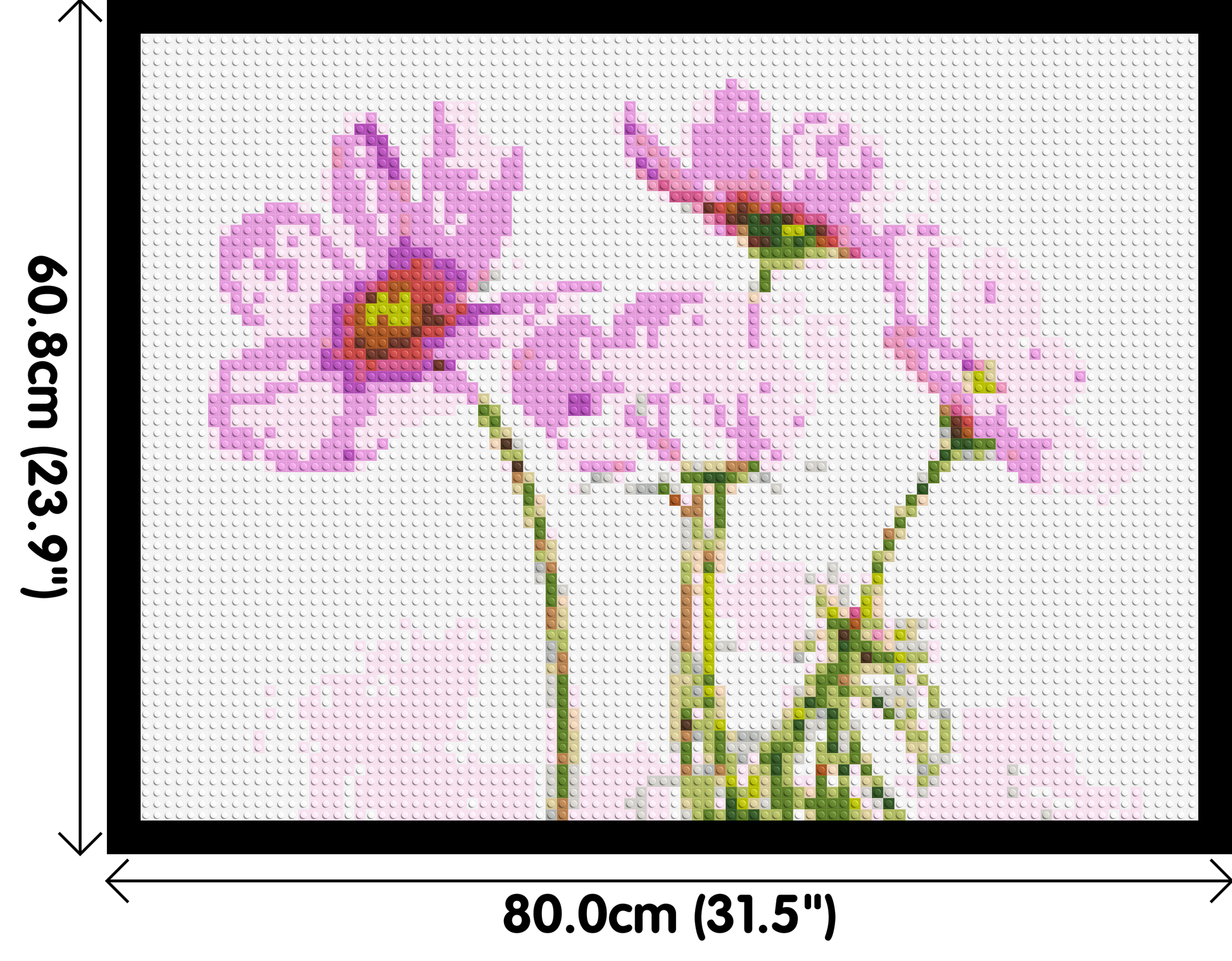 Pink Cosmea - Brick Art Mosaic Kit 4x3 dimensions with frame