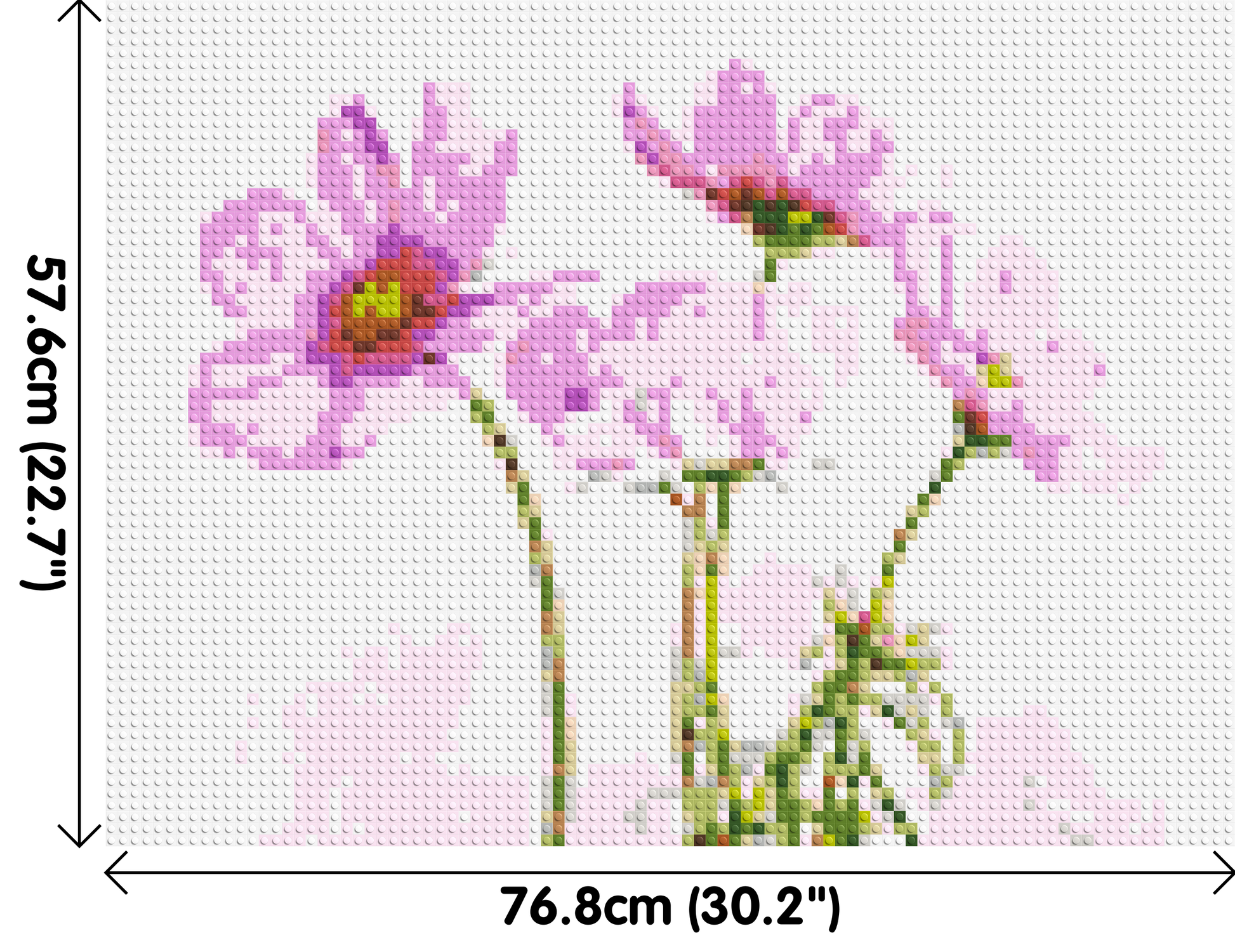 Pink Cosmea - Brick Art Mosaic Kit 4x3 dimensions