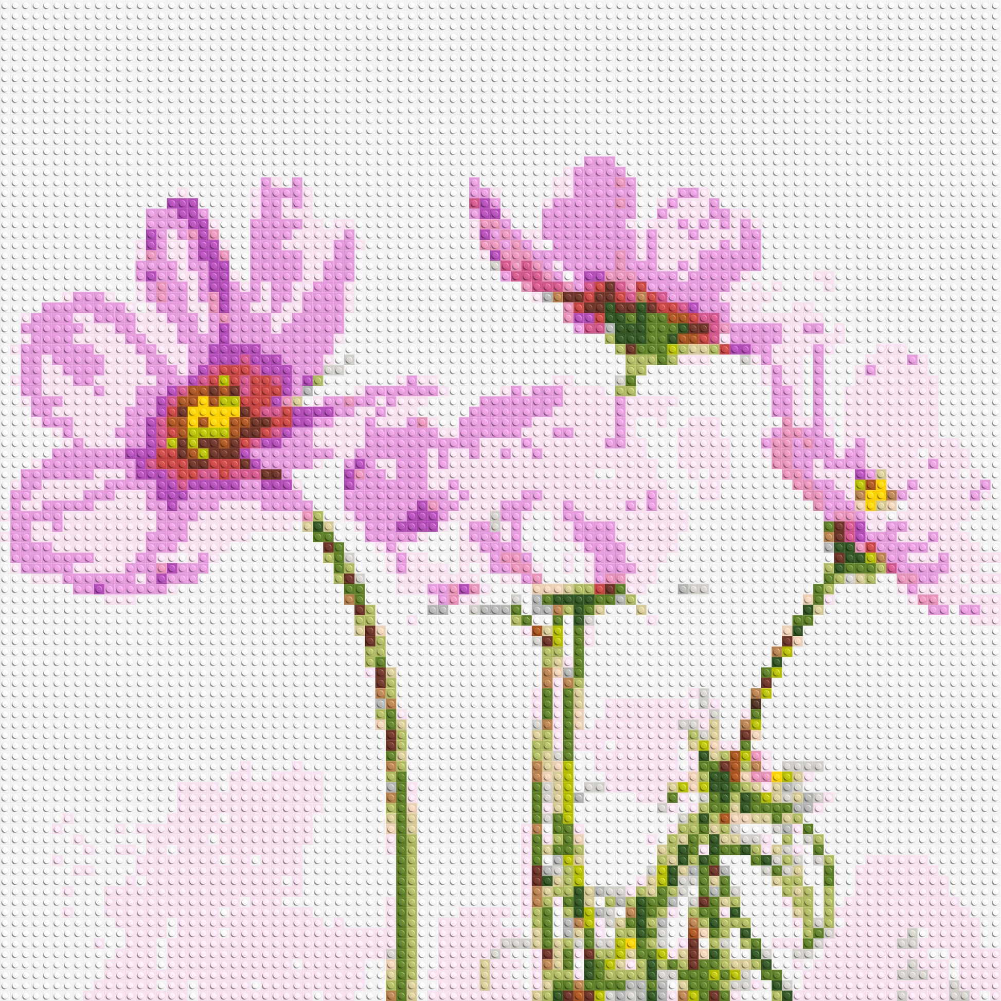 Pink Cosmea - Brick Art Mosaic Kit 4x4 large