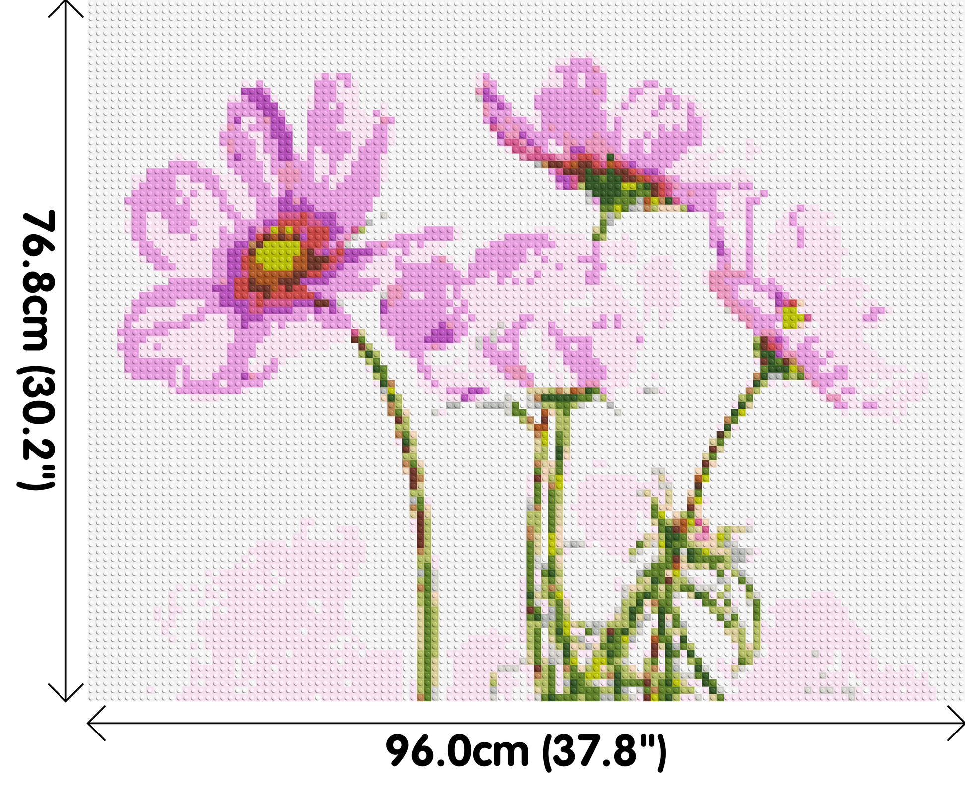Pink Cosmea - Brick Art Mosaic Kit 5x4 dimensions